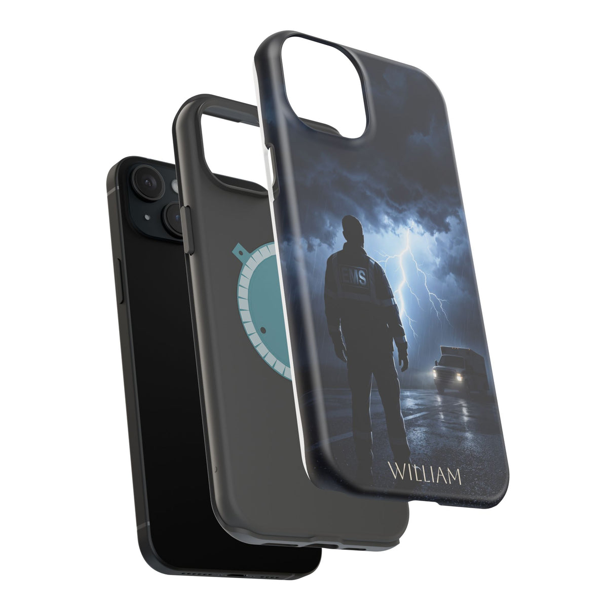 Personalized Lightning Storm EMS Phone Case — Wireless Charging Cover