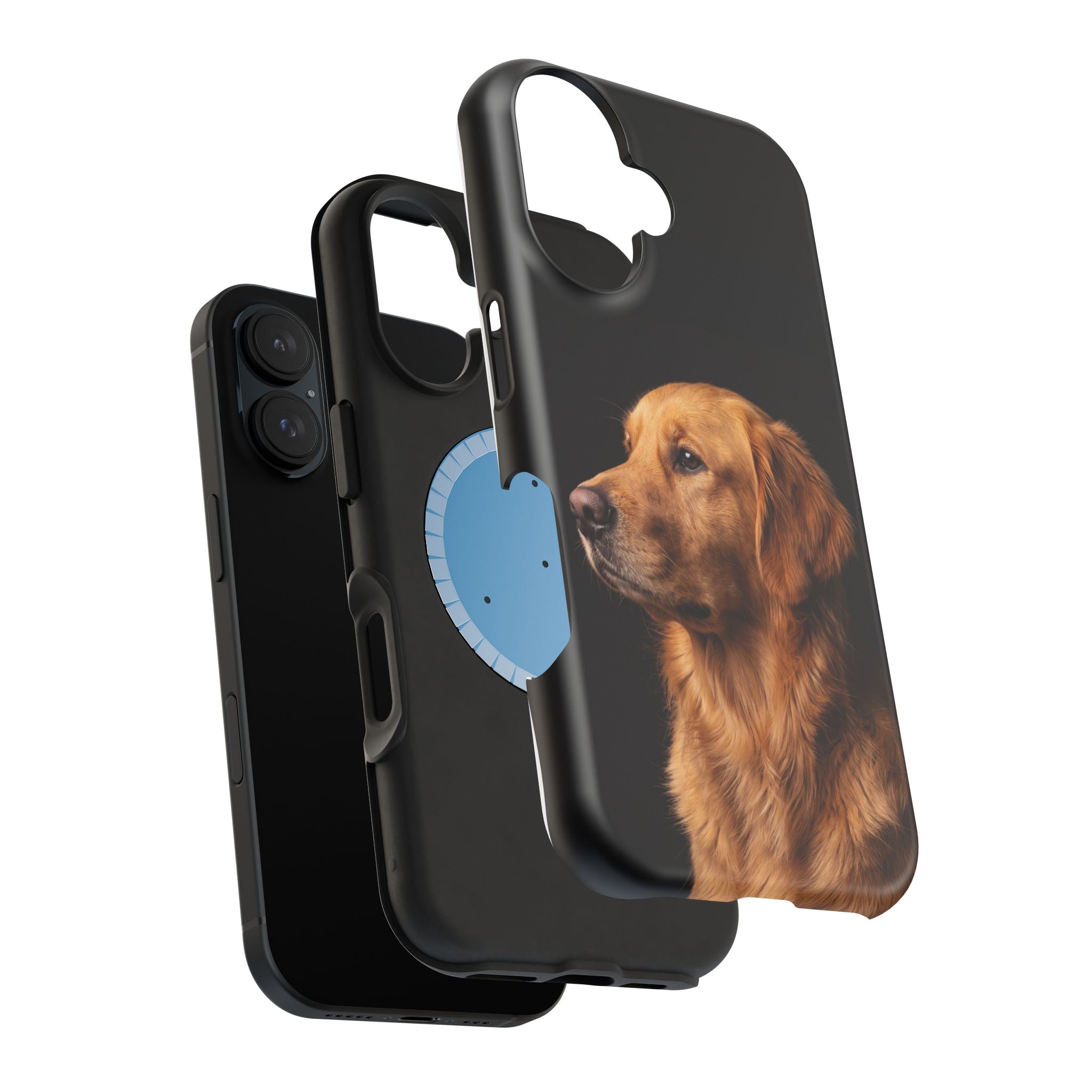 Golden Retriever Portrait Phone Case — Impact-Resistant Wireless Charging Cover