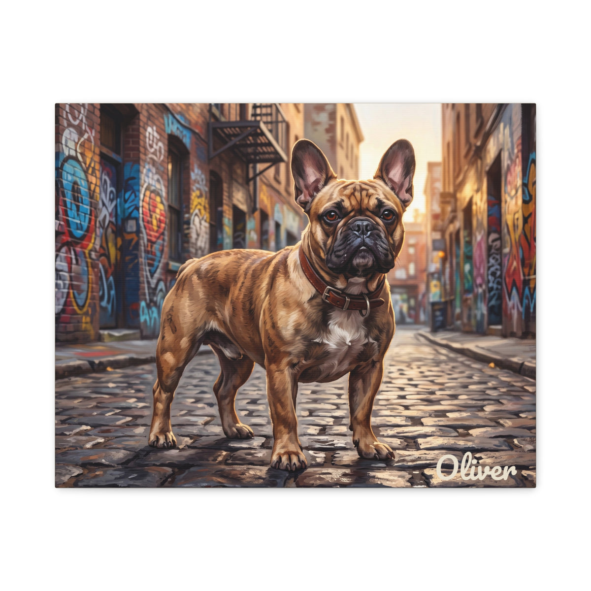 French Bulldog Personalized Canvas | Urban Graffiti Street Art Wall Art