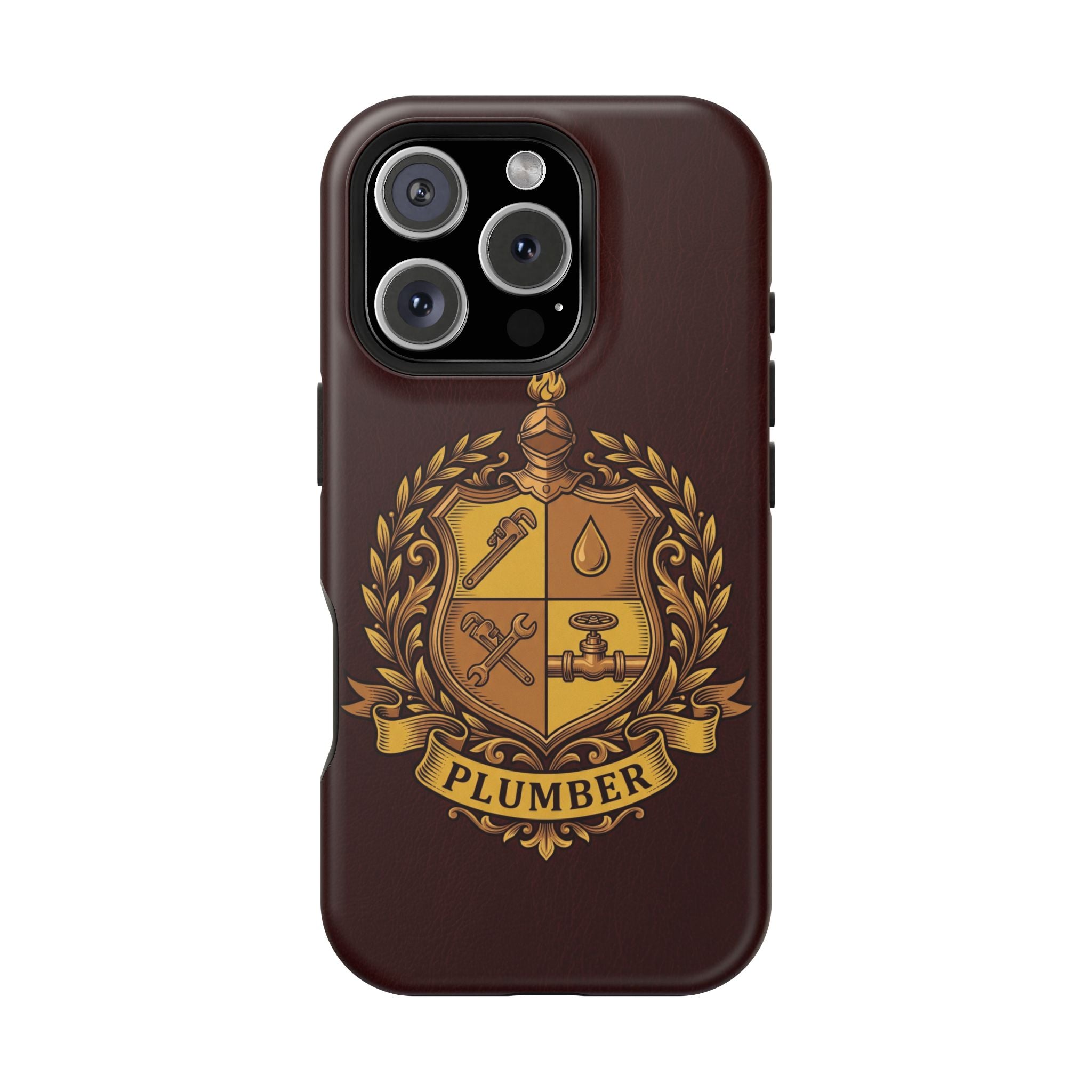 Plumber Crest Phone Case — Heraldic Shield Wireless Charging Cover