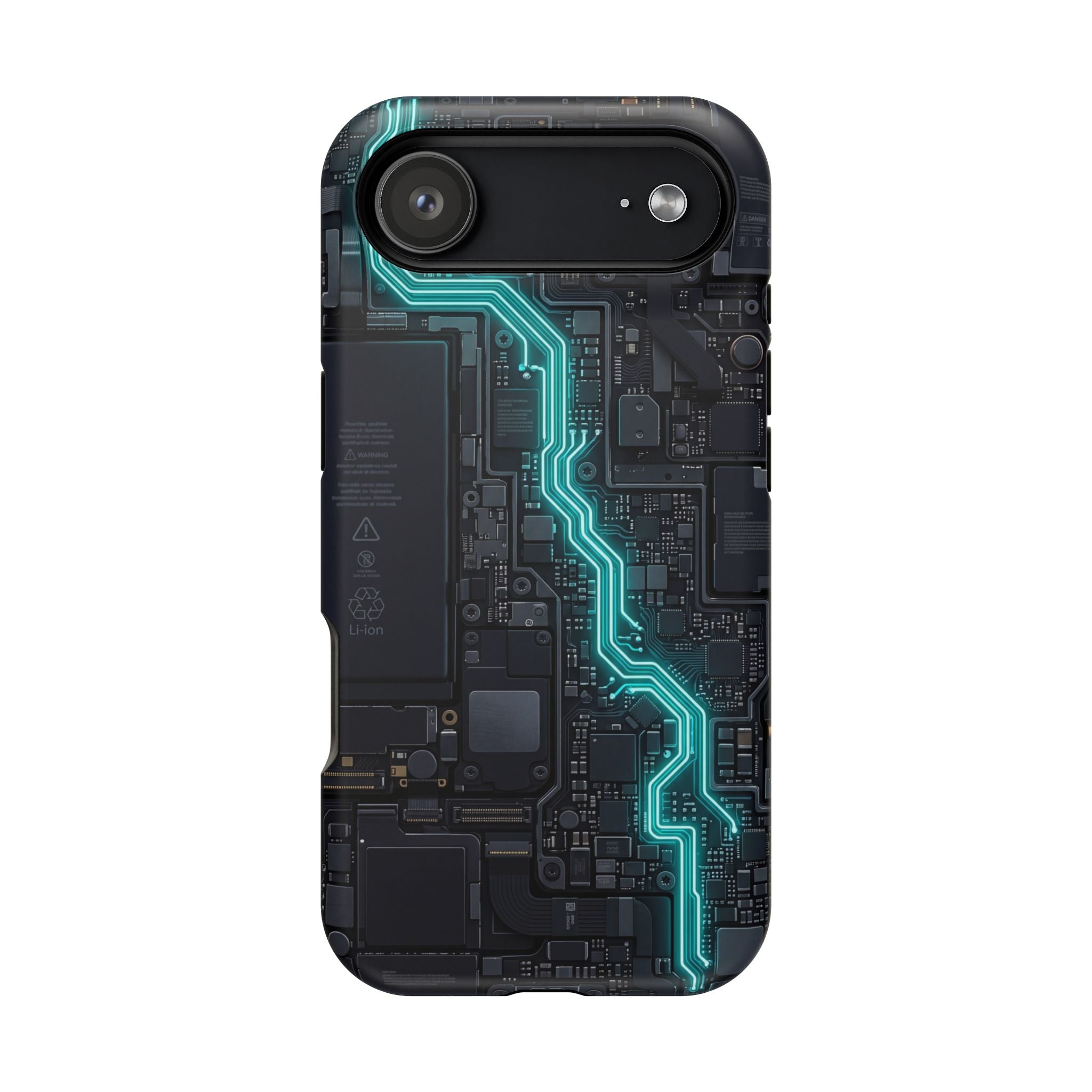 Cyan Bolt Electrician Phone Case — Electric Circuit Wireless Charging Cover