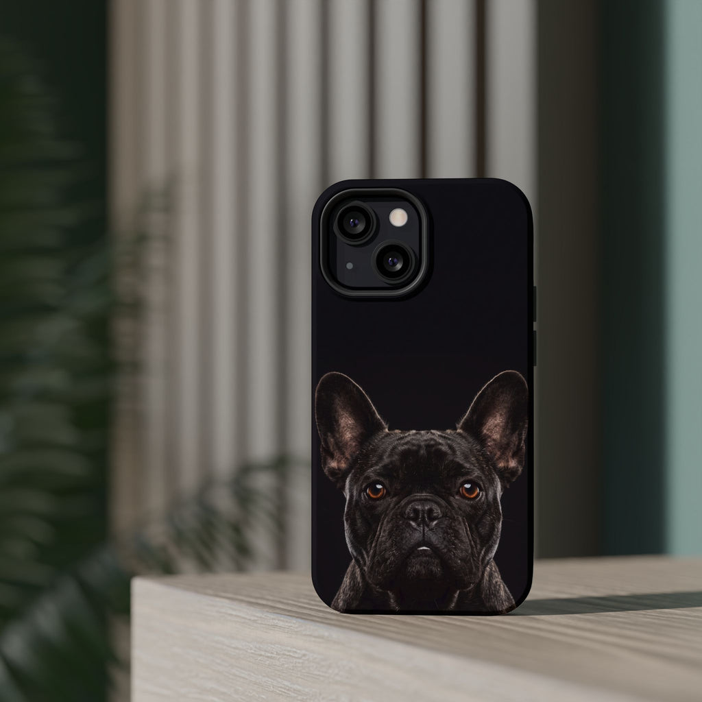 Black French Bulldog Phone Case — Impact-Resistant Wireless Charging Cover