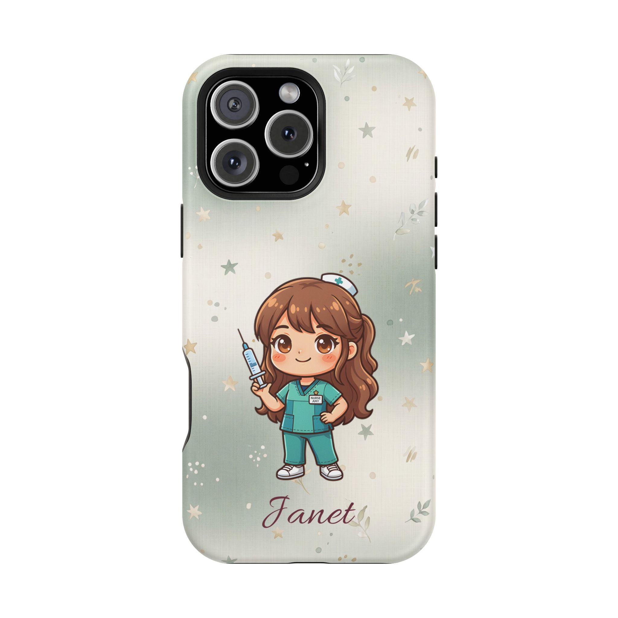 Personalized Nurse with Syringe Phone Case — Wireless Charging Cover
