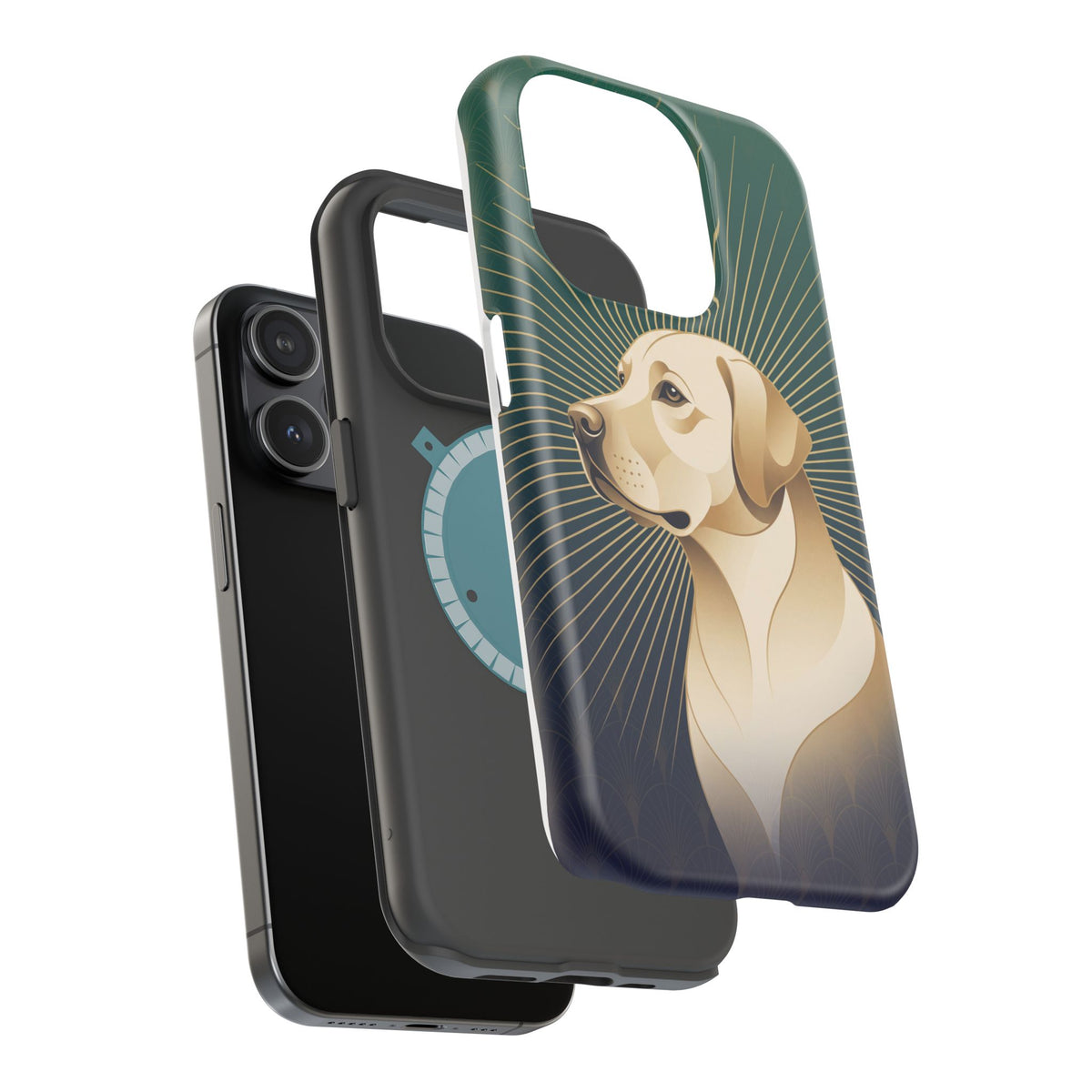 Art Deco Labrador Phone Case — Tough Magnetic Case with Wireless Charging