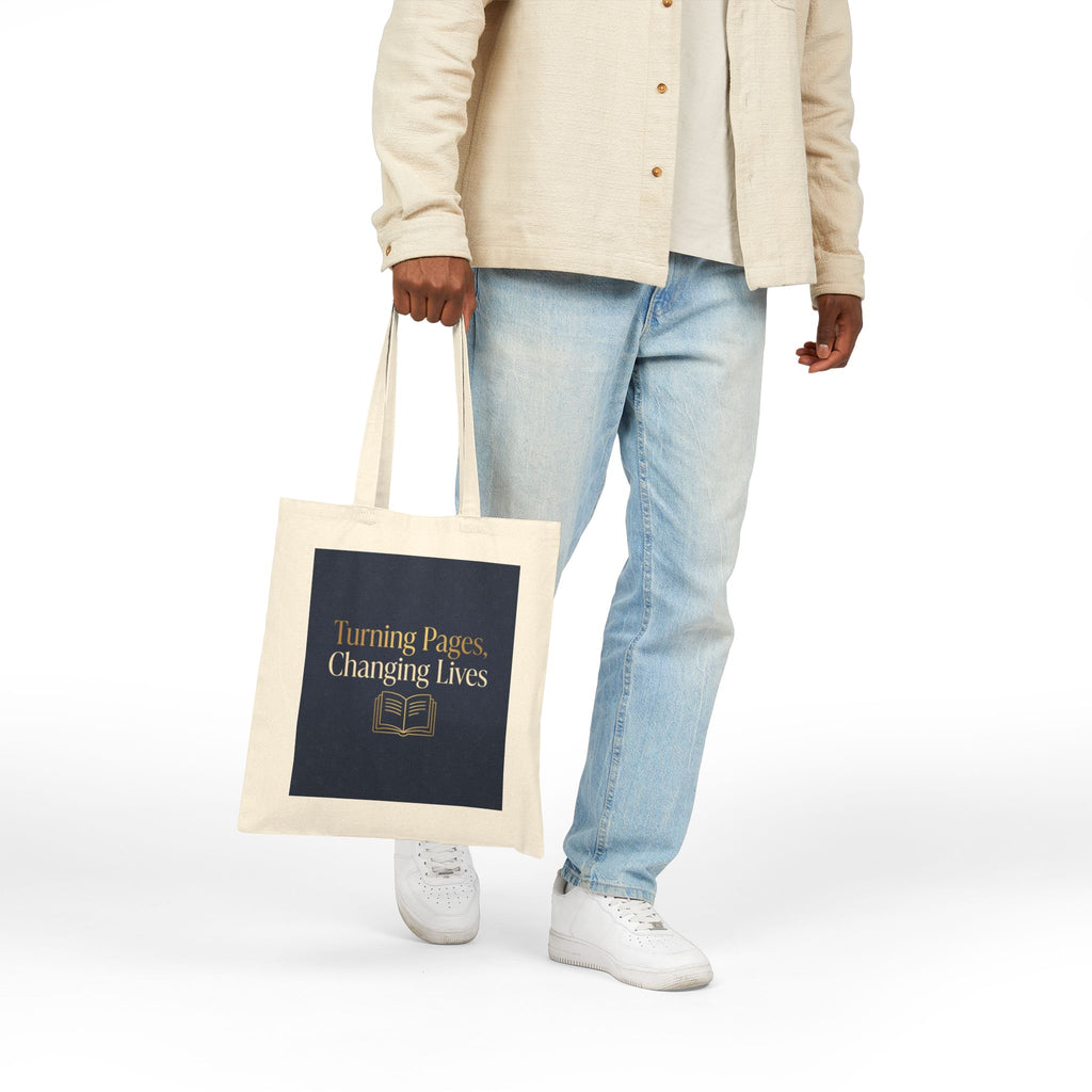 Turning Pages Changing Lives Tote Bag - Teacher Gift, Literacy Teacher, Educator Appreciation