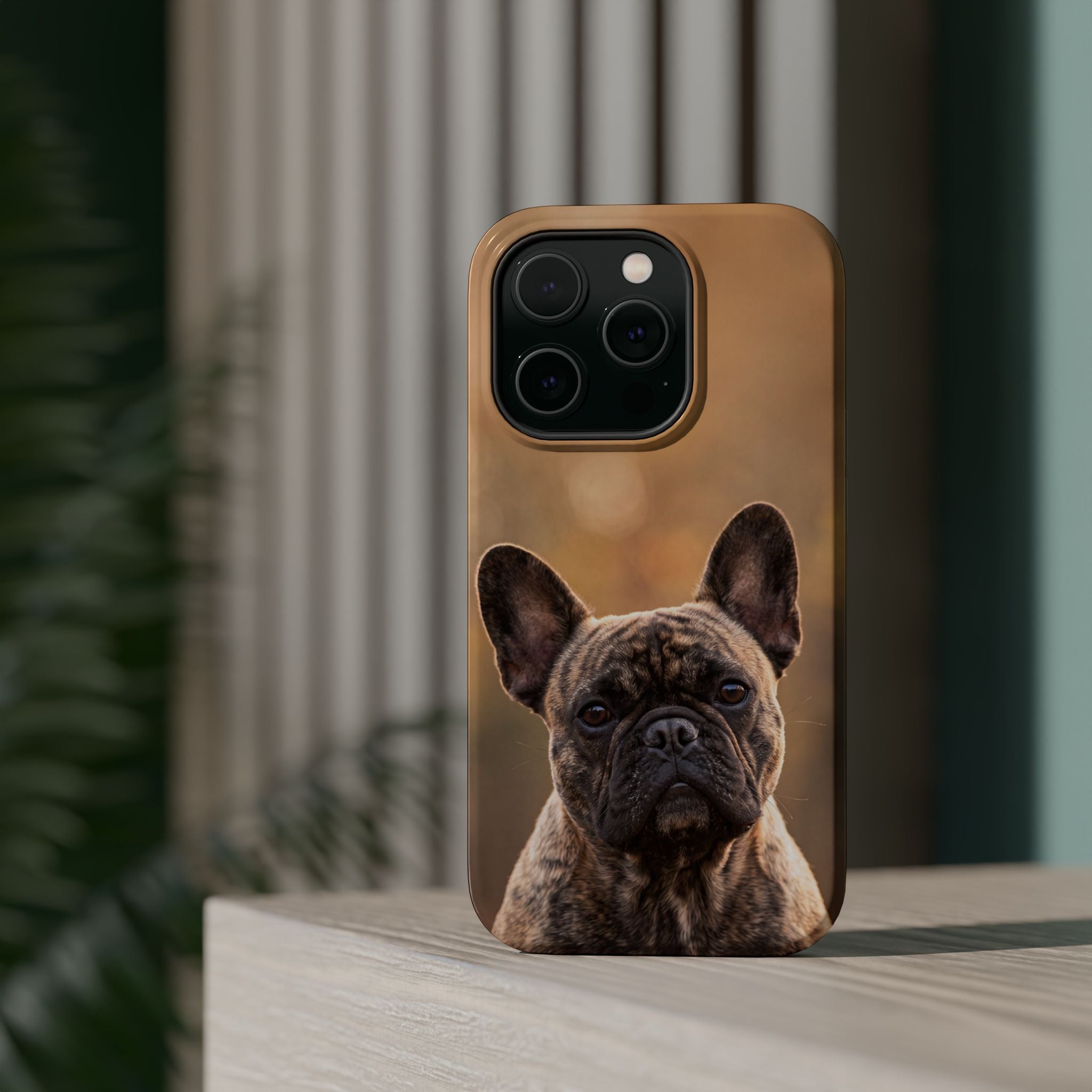 Brindle French Bulldog Phone Case — Impact-Resistant Wireless Charging Cover