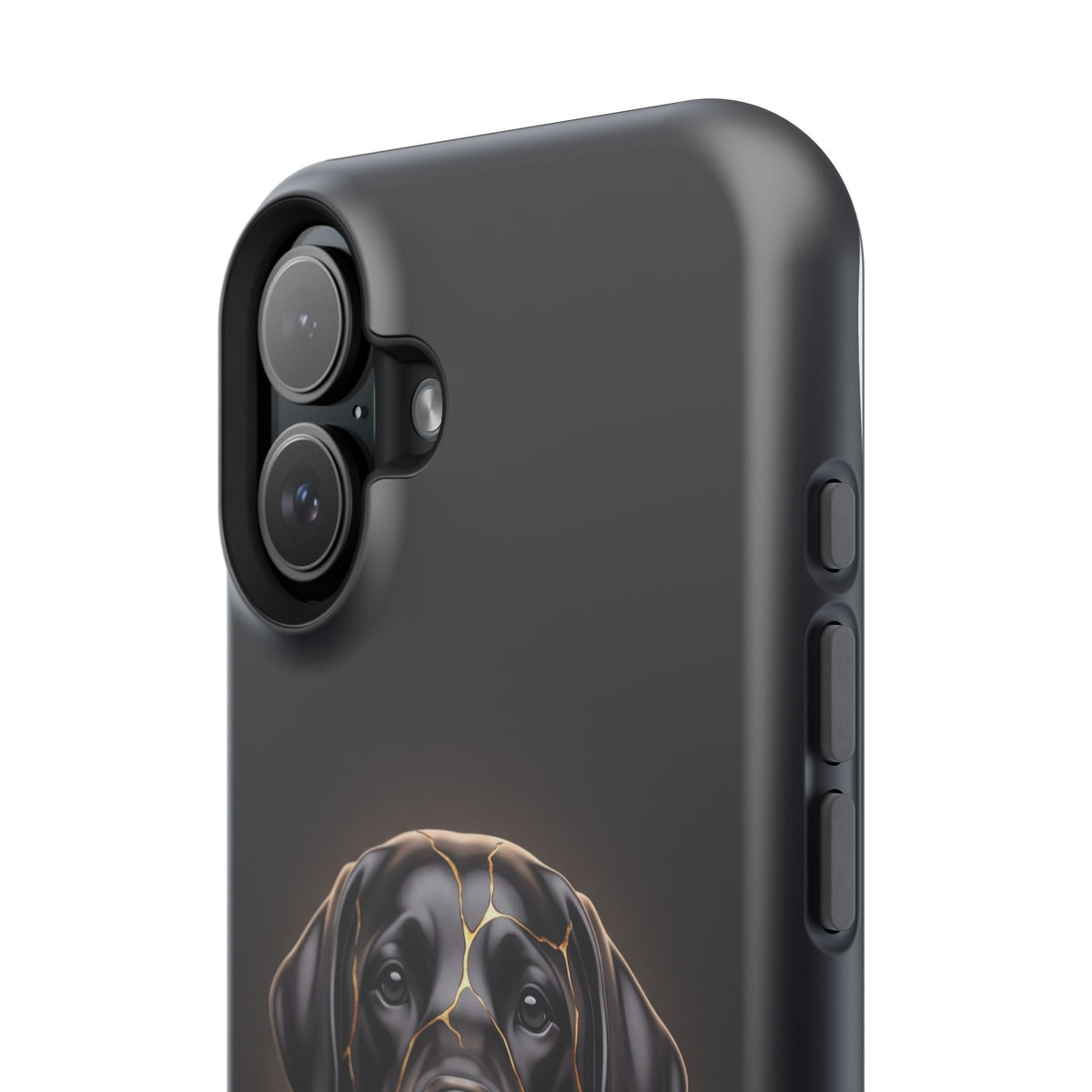 Personalized Obsidian Kintsugi Labrador Phone Case — Tough Magnetic Case with Wireless Charging
