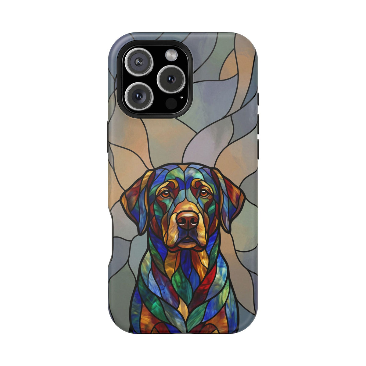 Stained Glass Labrador Phone Case — Tough Magnetic Case with Wireless Charging