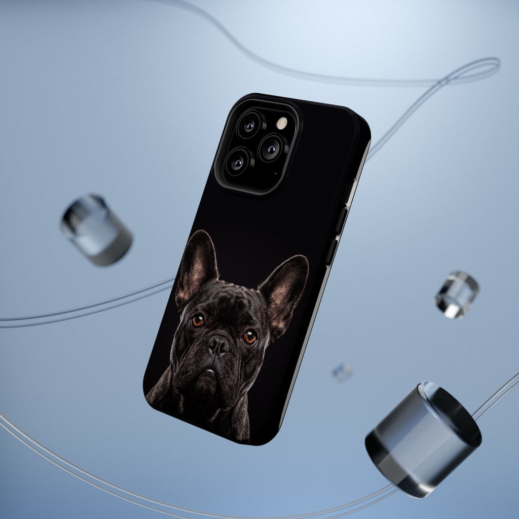 Black French Bulldog Phone Case — Impact-Resistant Wireless Charging Cover