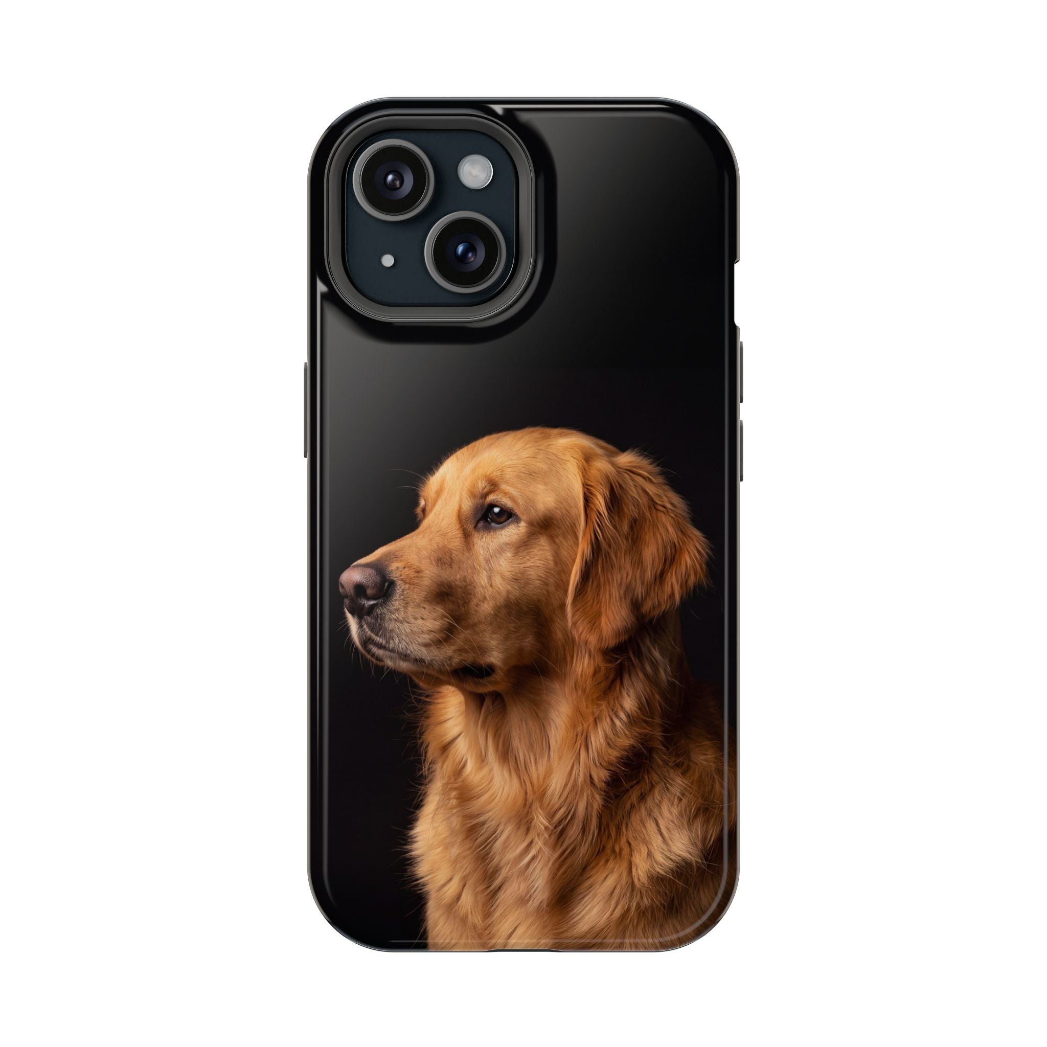 Golden Retriever Portrait Phone Case — Impact-Resistant Wireless Charging Cover
