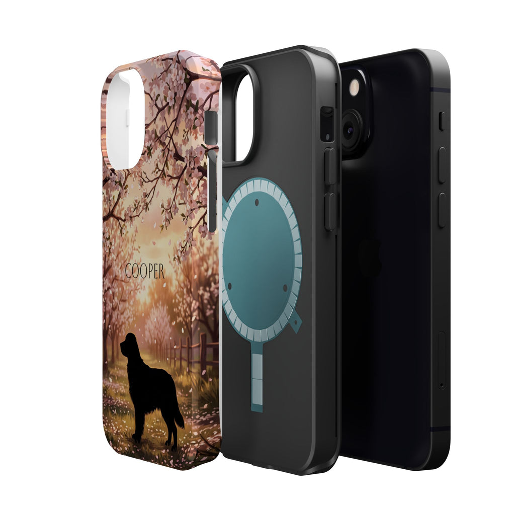 Personalized Golden Retriever Autumn Forest Phone Case — Wireless Charging Cover