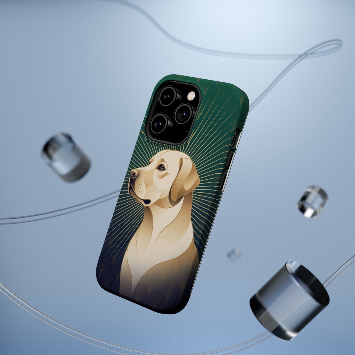 Art Deco Labrador Phone Case — Tough Magnetic Case with Wireless Charging