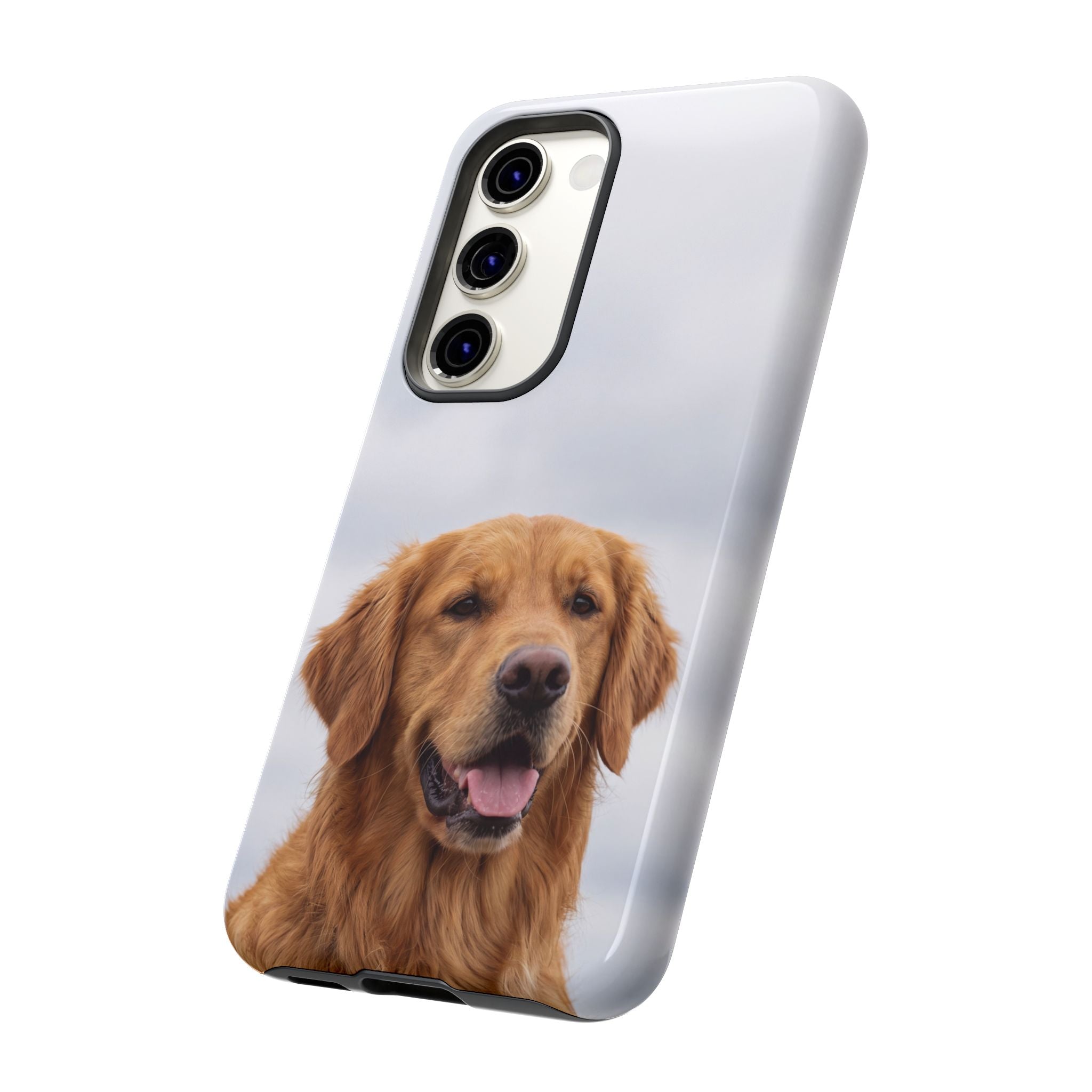 Golden Retriever Portrait Phone Case | Happy Dog Photo on Soft Sky Background | Samsung & iPhone