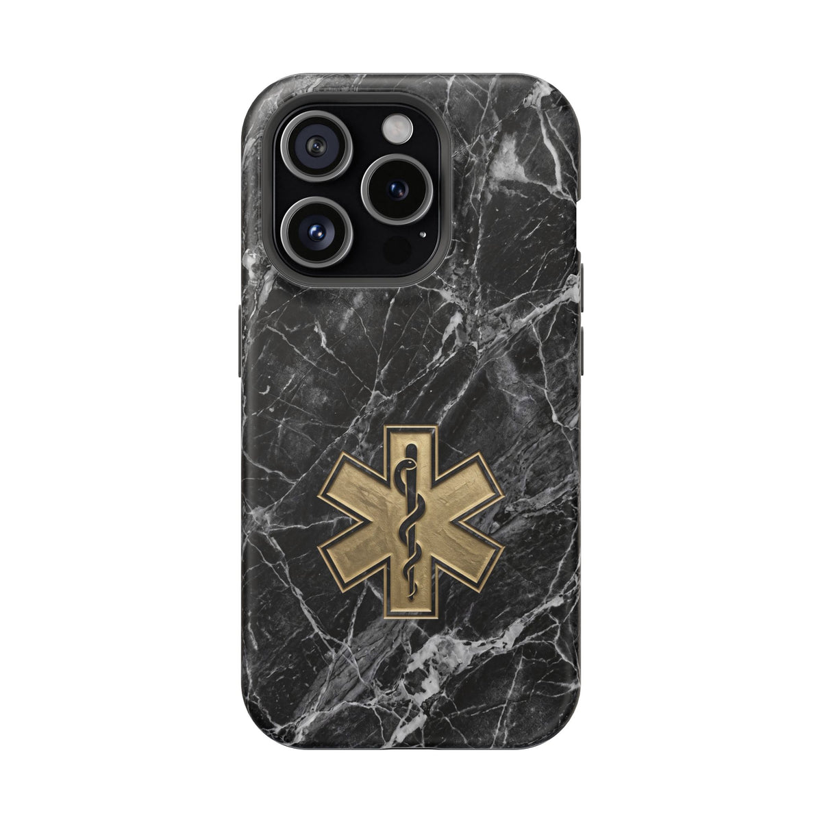 Paramedic/EMT Marble Phone Case — Magnetic Wireless Charging Cover