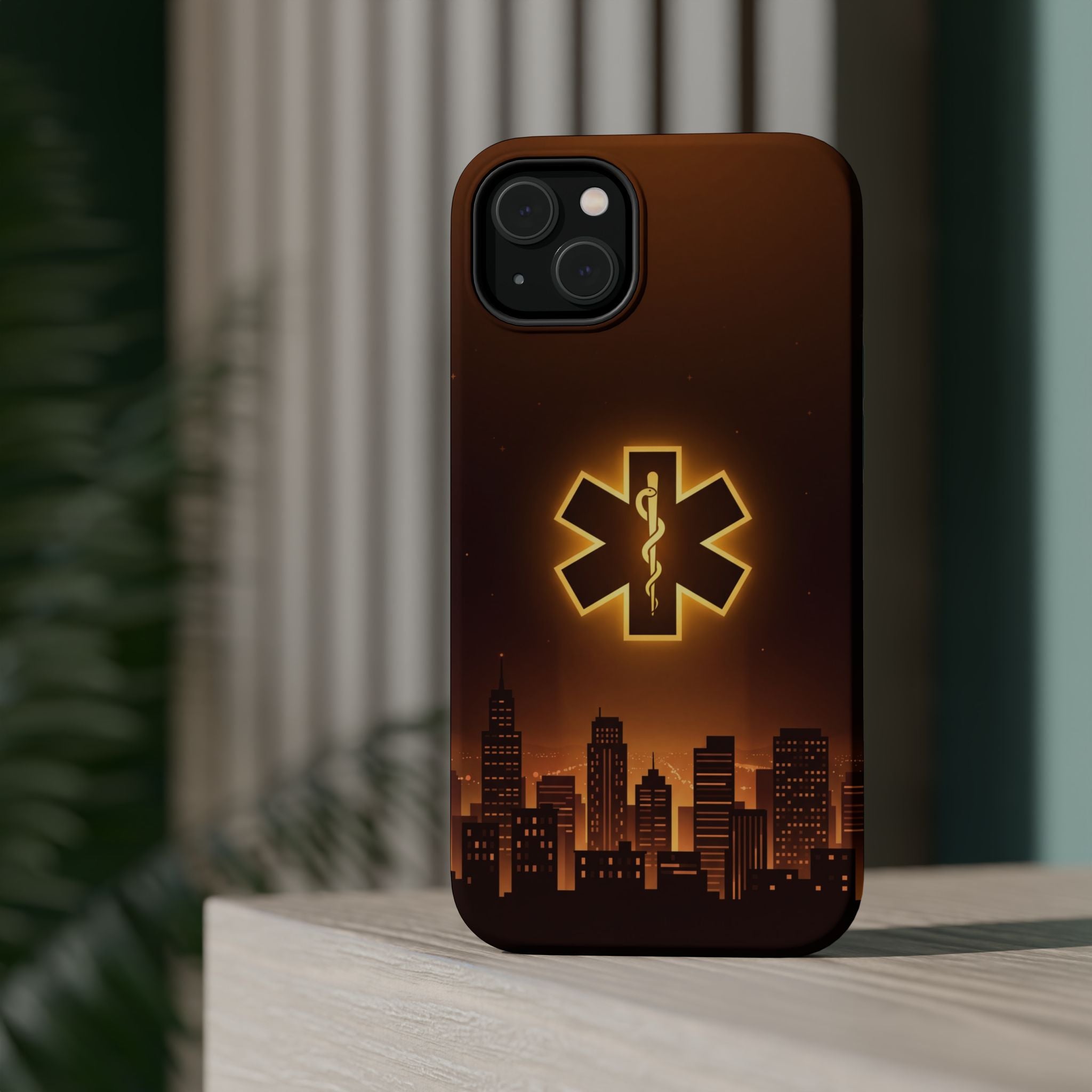 Paramedic/EMT Skyline Phone Case — Magnetic Wireless Charging Cover