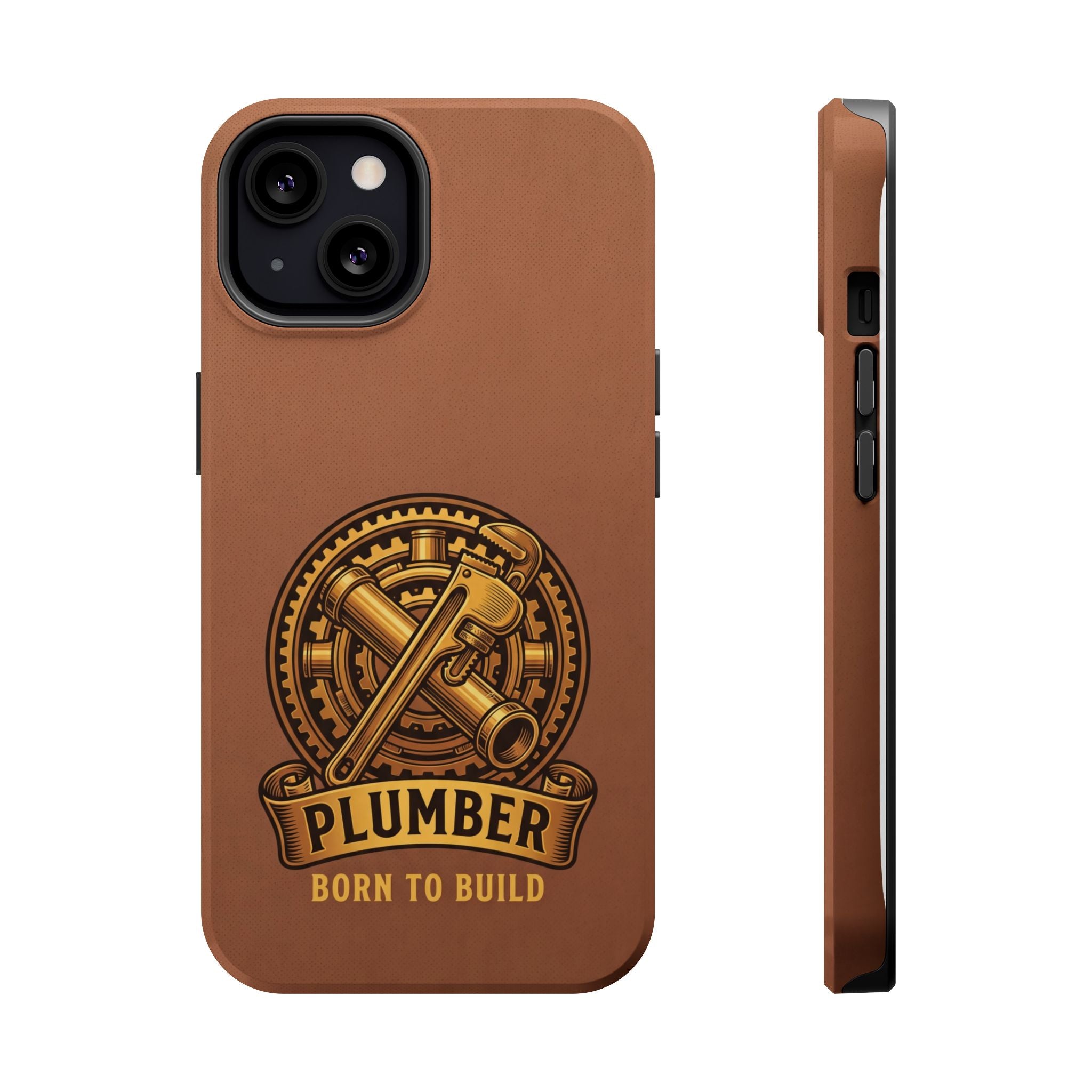 Plumber Born to Build Phone Case — Badge Wireless Charging Cover