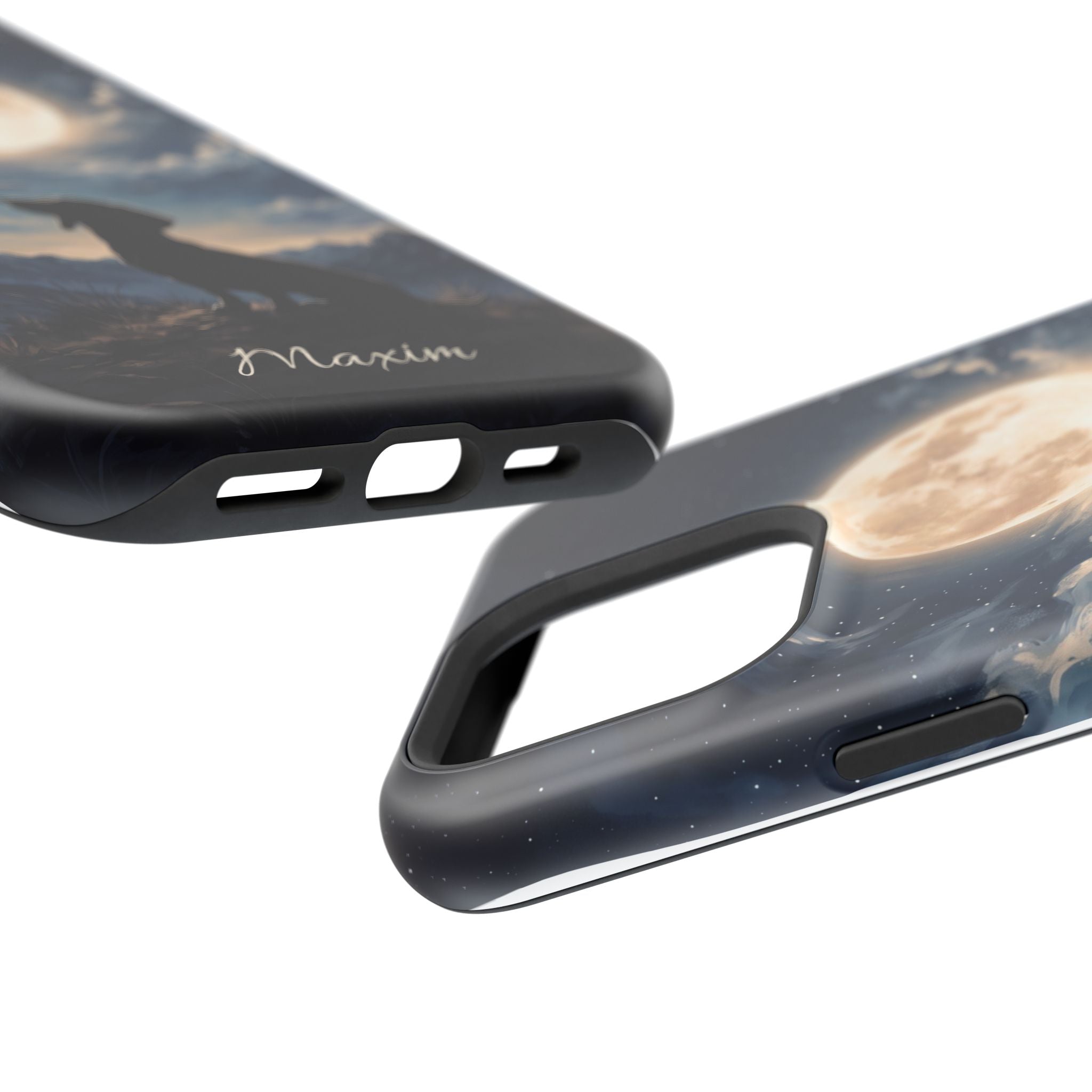 Personalized Dachshund Moonlight Phone Case — Wireless Charging Cover