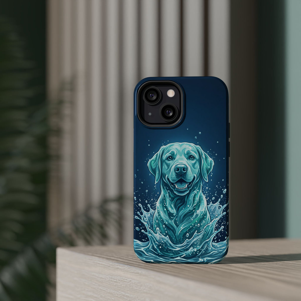 Water Splash Labrador Phone Case — Tough Magnetic Case with Wireless Charging