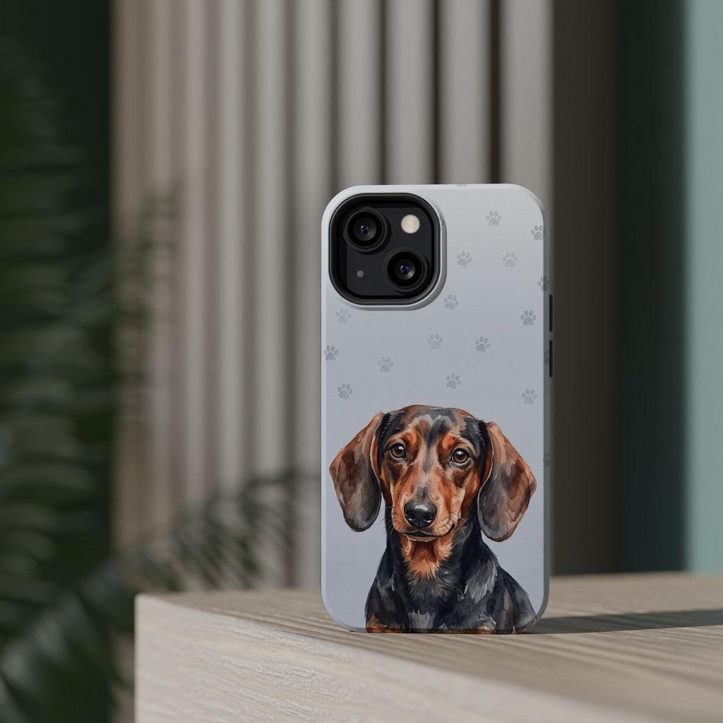 Dachshund Watercolor Portrait Phone Case | Elegant Sausage Dog Art Print | iPhone & Samsung