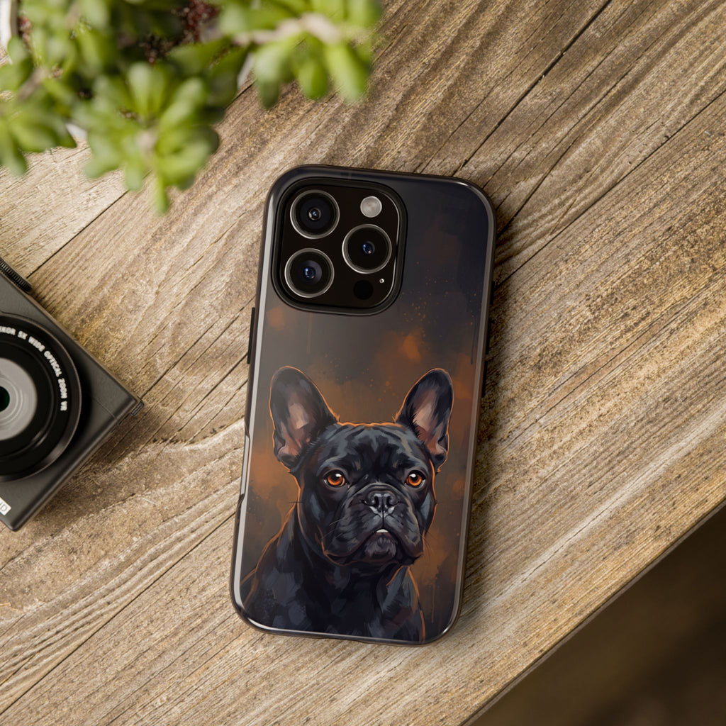 Moody French Bulldog Portrait Phone Case | Dramatic Studio Photography Style | iPhone & Samsung
