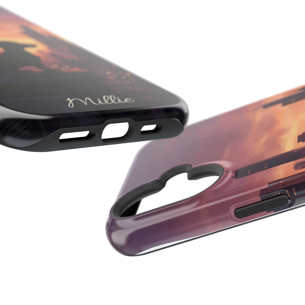 Personalized Dachshund City Skyline Phone Case — Wireless Charging Cover