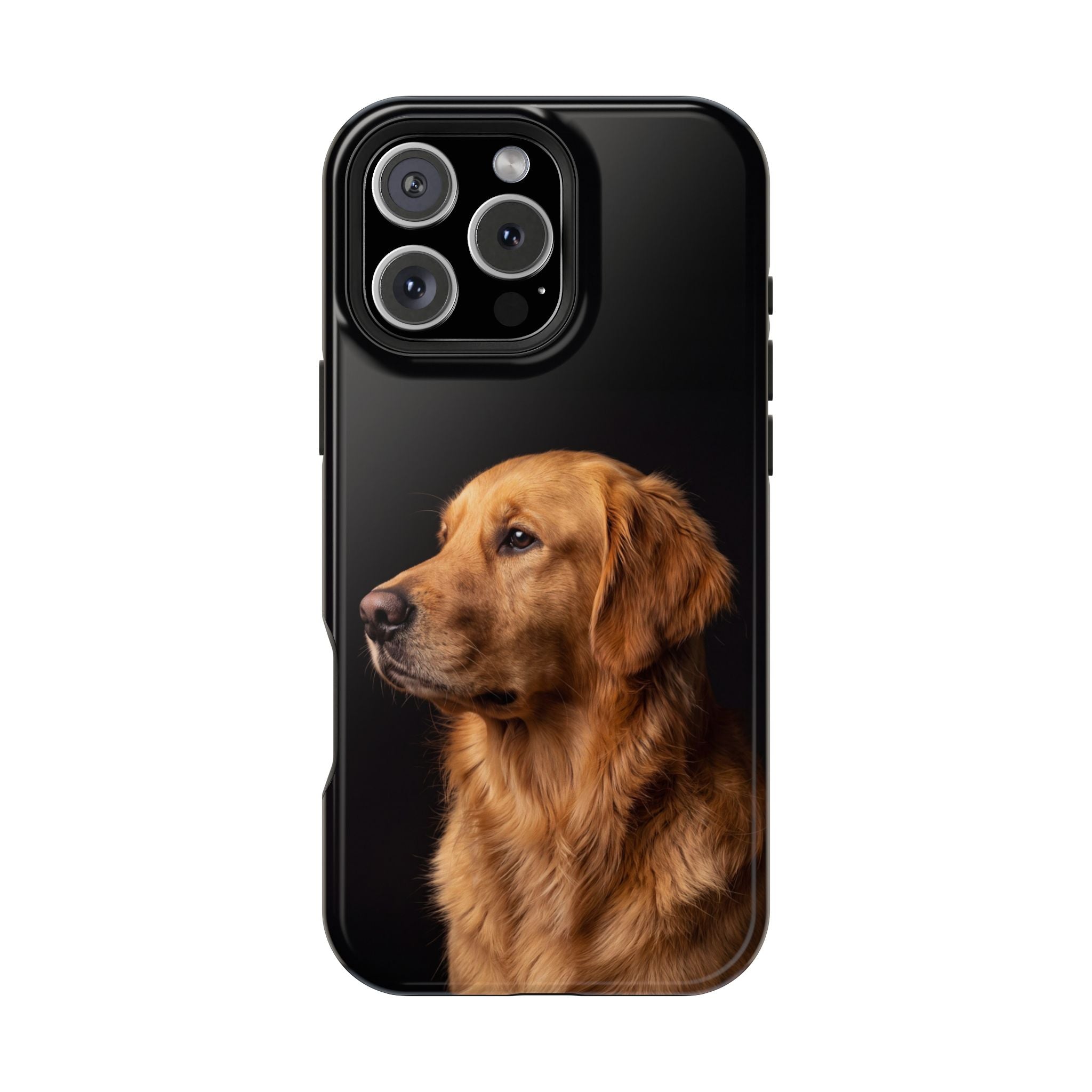Golden Retriever Portrait Phone Case — Impact-Resistant Wireless Charging Cover