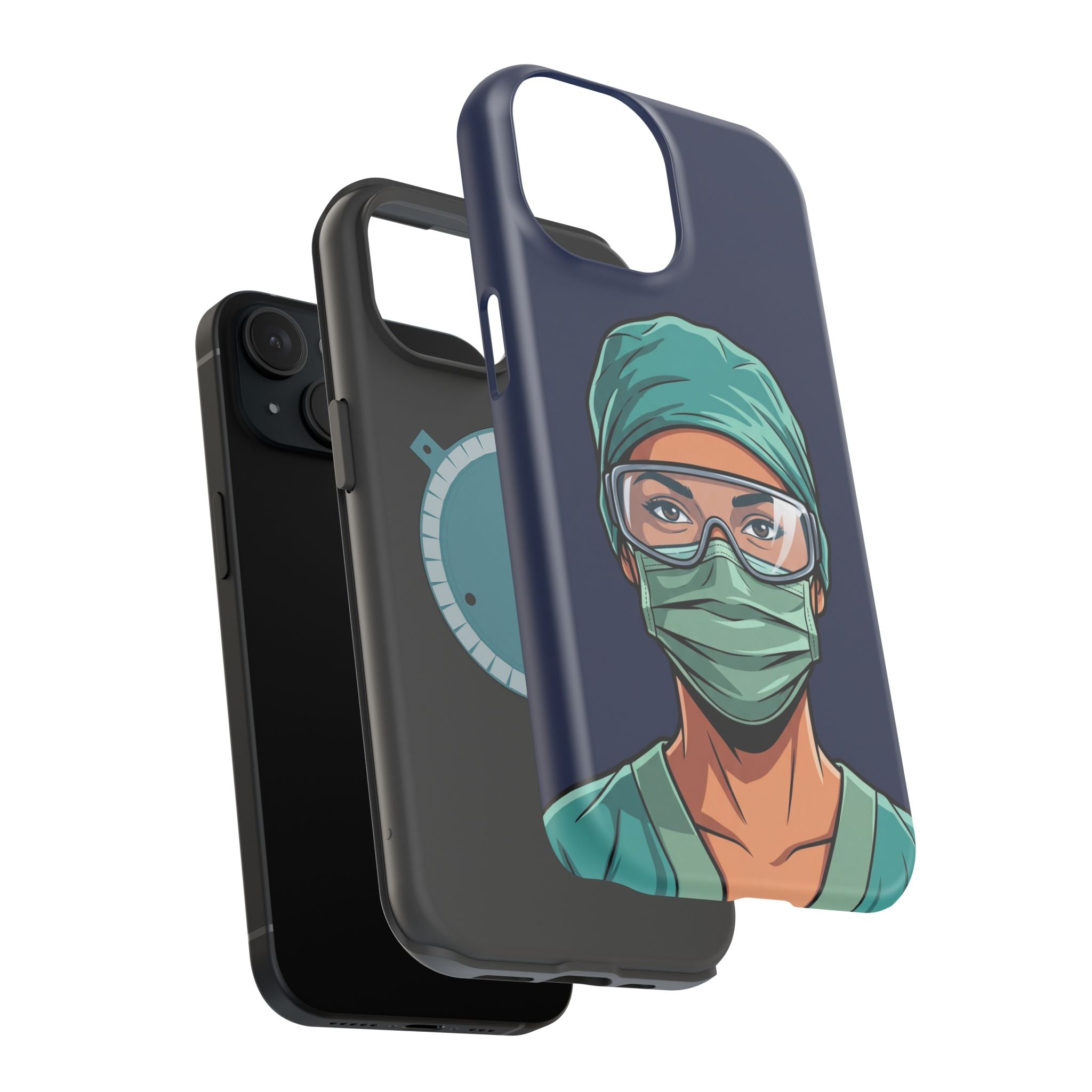 Bold Nurse Portrait Phone Case — Magnetic Wireless Charging Cover