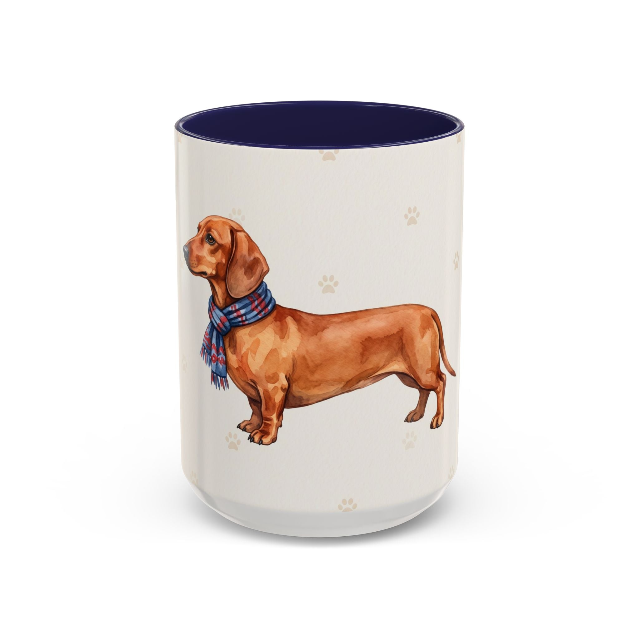 Dachshund Lover Mug – Wiener Dog with Scarf, Cute Watercolor Dachshund Gift Mug
