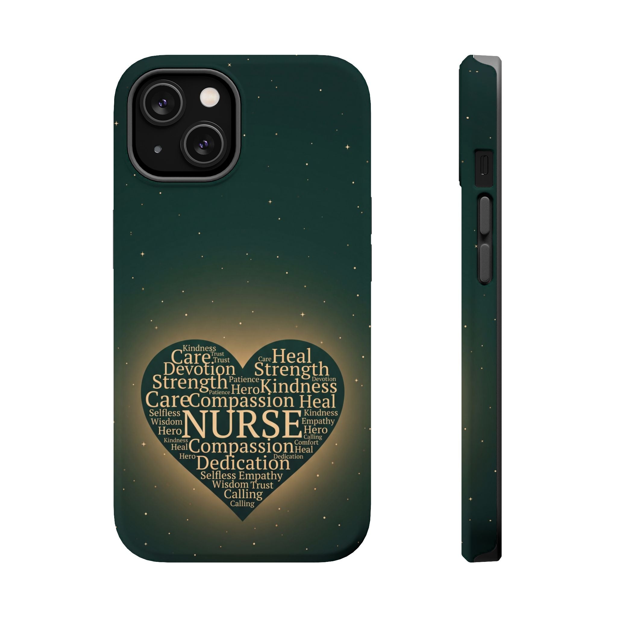 Nurse Heart Word and Art Phone Case — Impact-Resistant Wireless Charging Cover
