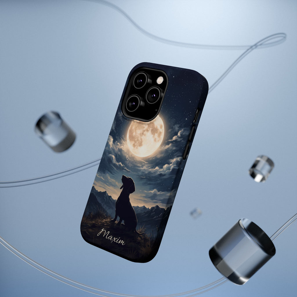 Personalized Dachshund Moonlight Phone Case — Wireless Charging Cover