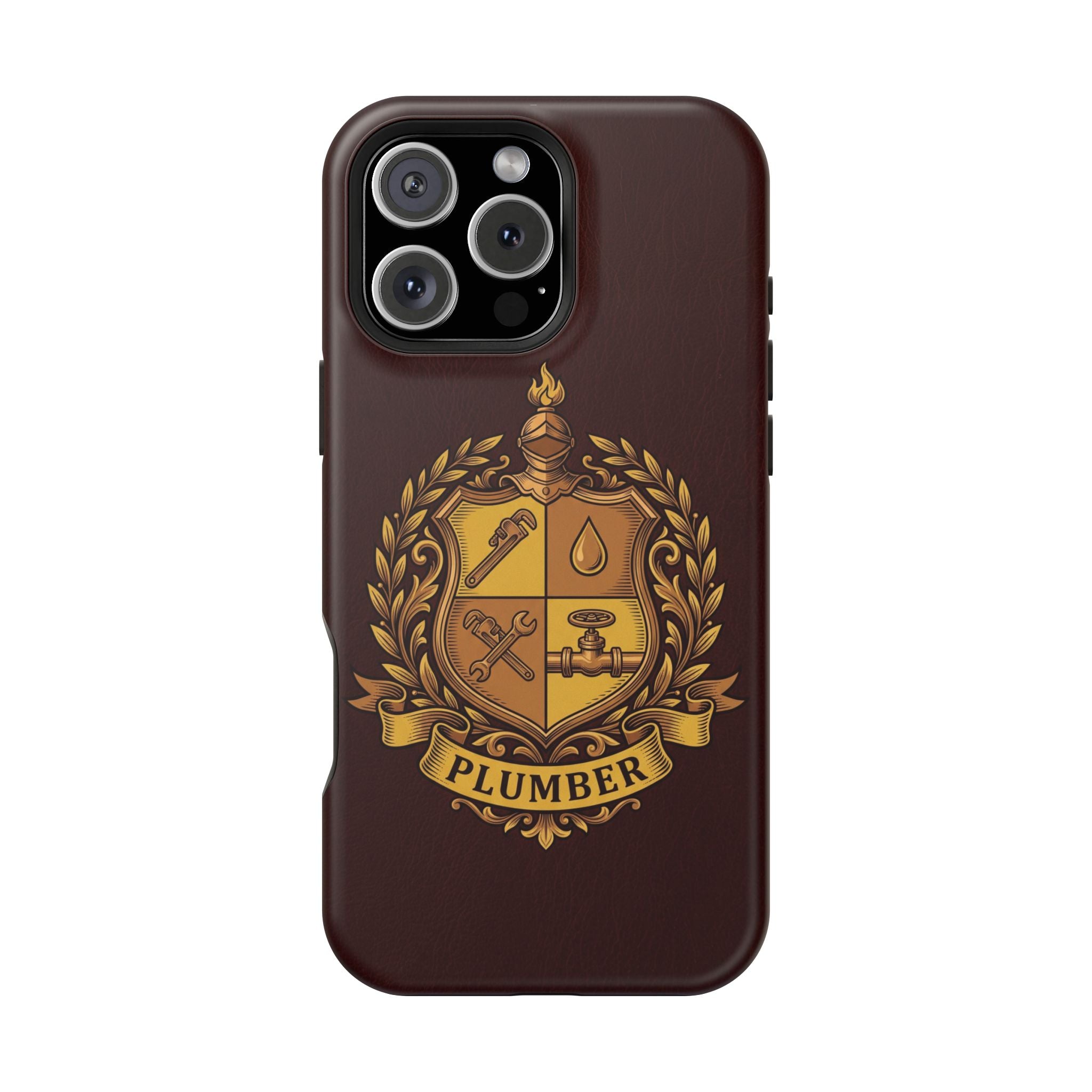 Plumber Crest Phone Case — Heraldic Shield Wireless Charging Cover