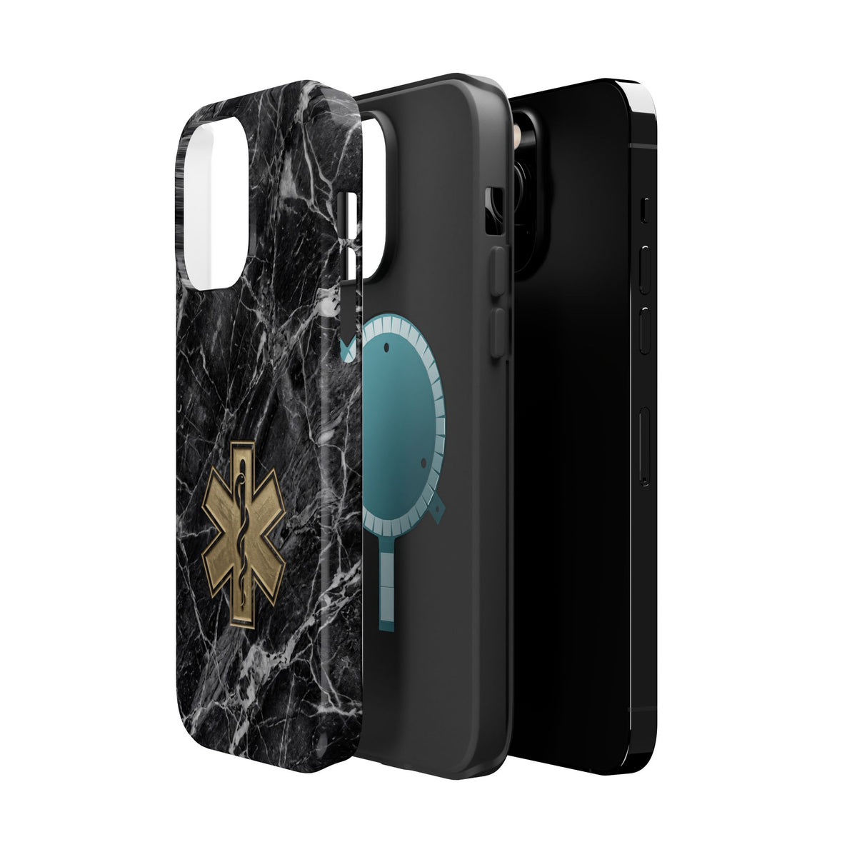 Paramedic/EMT Marble Phone Case — Magnetic Wireless Charging Cover