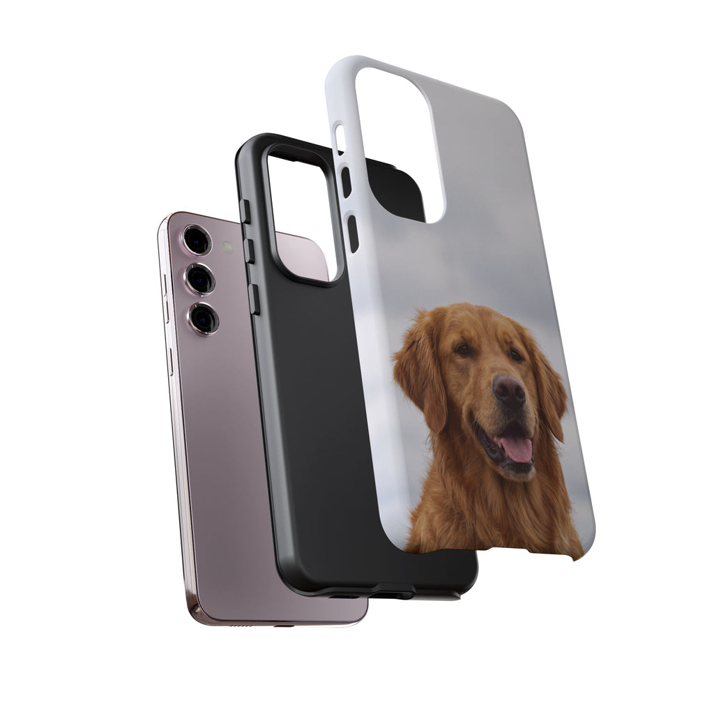 Golden Retriever Portrait Phone Case | Happy Dog Photo on Soft Sky Background | Samsung & iPhone
