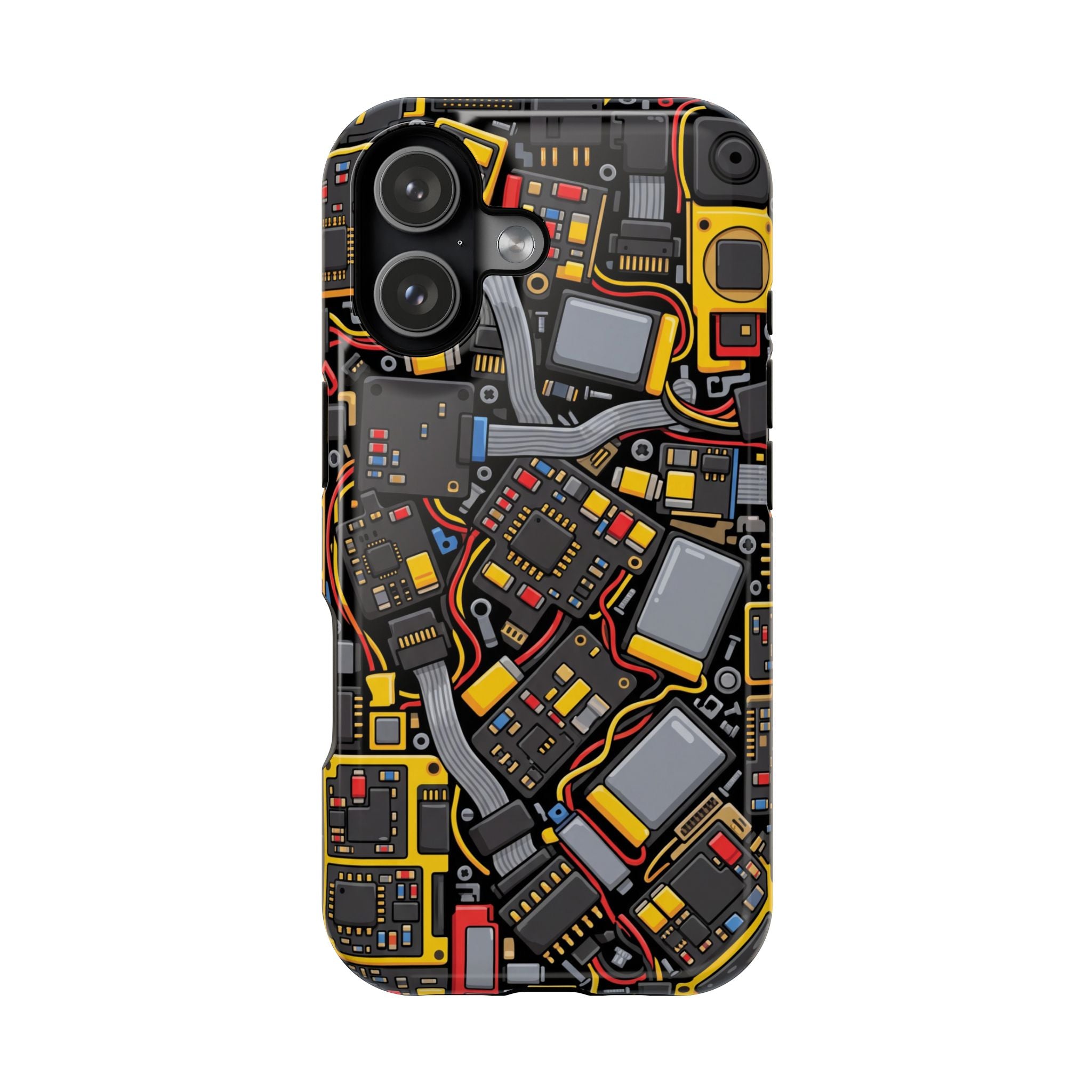 Voltage Board Phone Case — Yellow Circuit Wireless Charging Cover