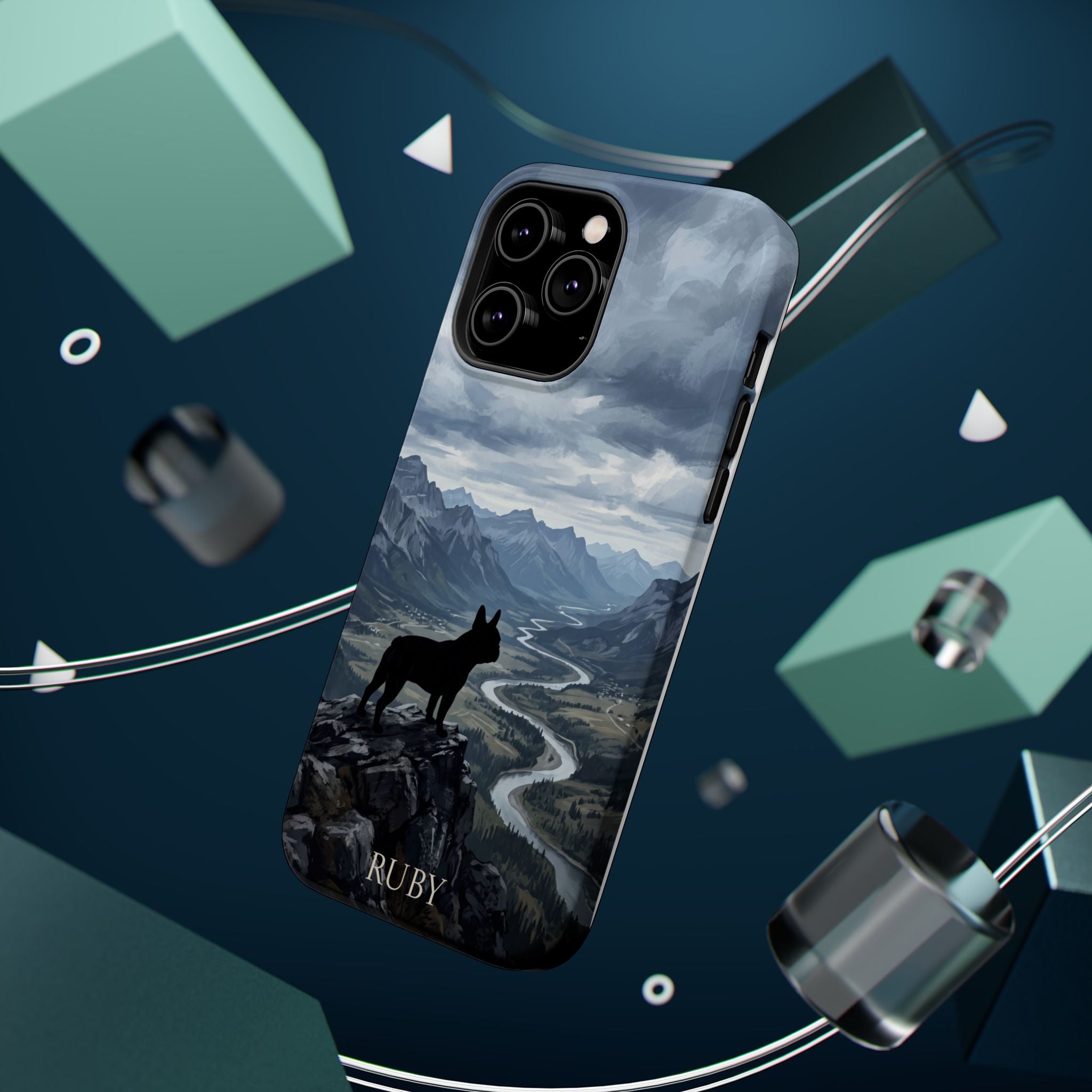 Personalized French Bulldog Mountain Valley Phone Case — Wireless Charging Cover