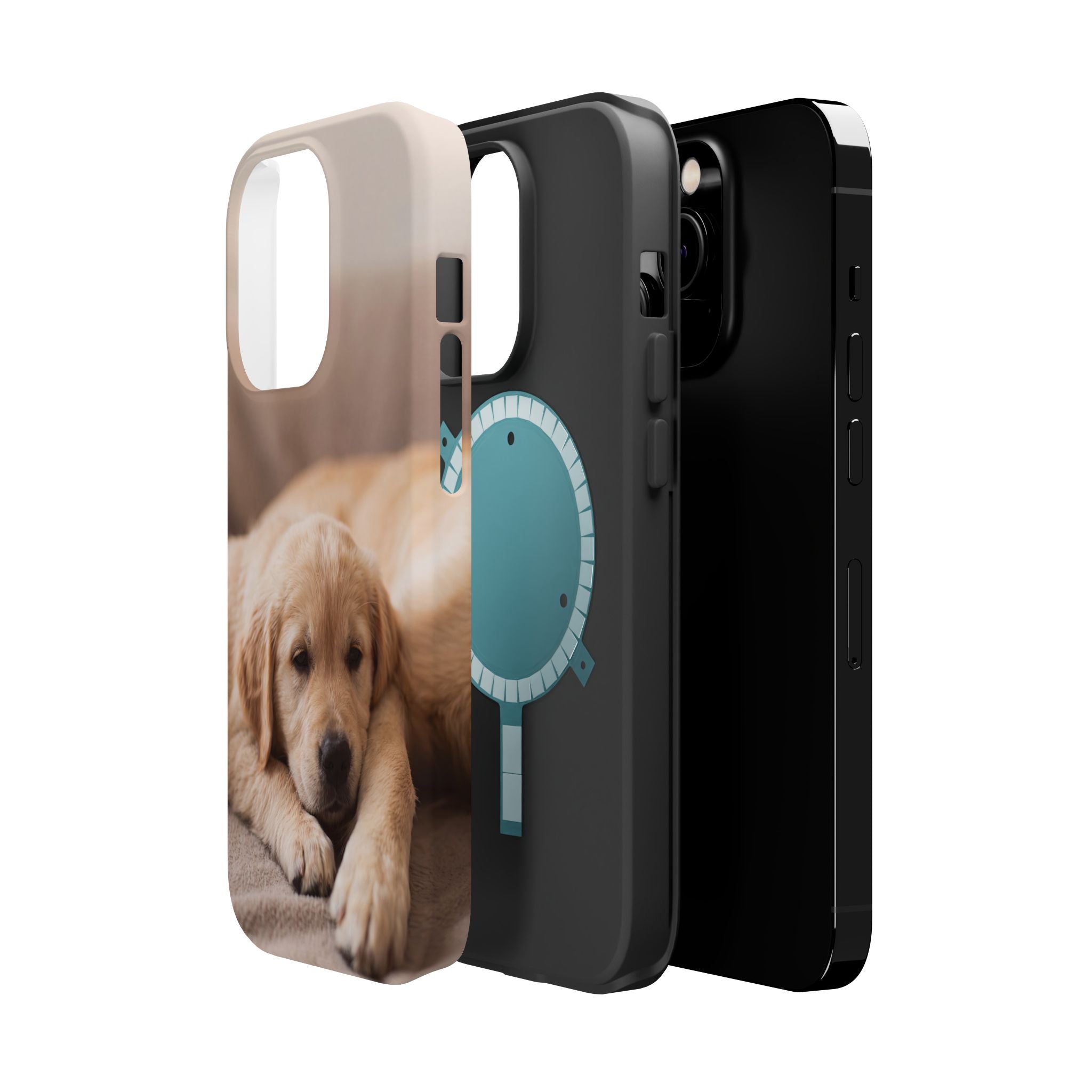 Golden Retriever Puppy Phone Case — Impact-Resistant Wireless Charging Cover
