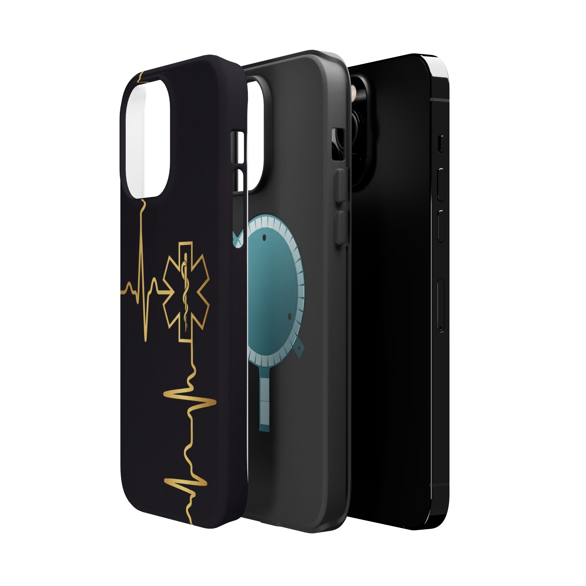 Paramedic/EMT Heartbeat Line Phone Case — Magnetic Wireless Charging Cover