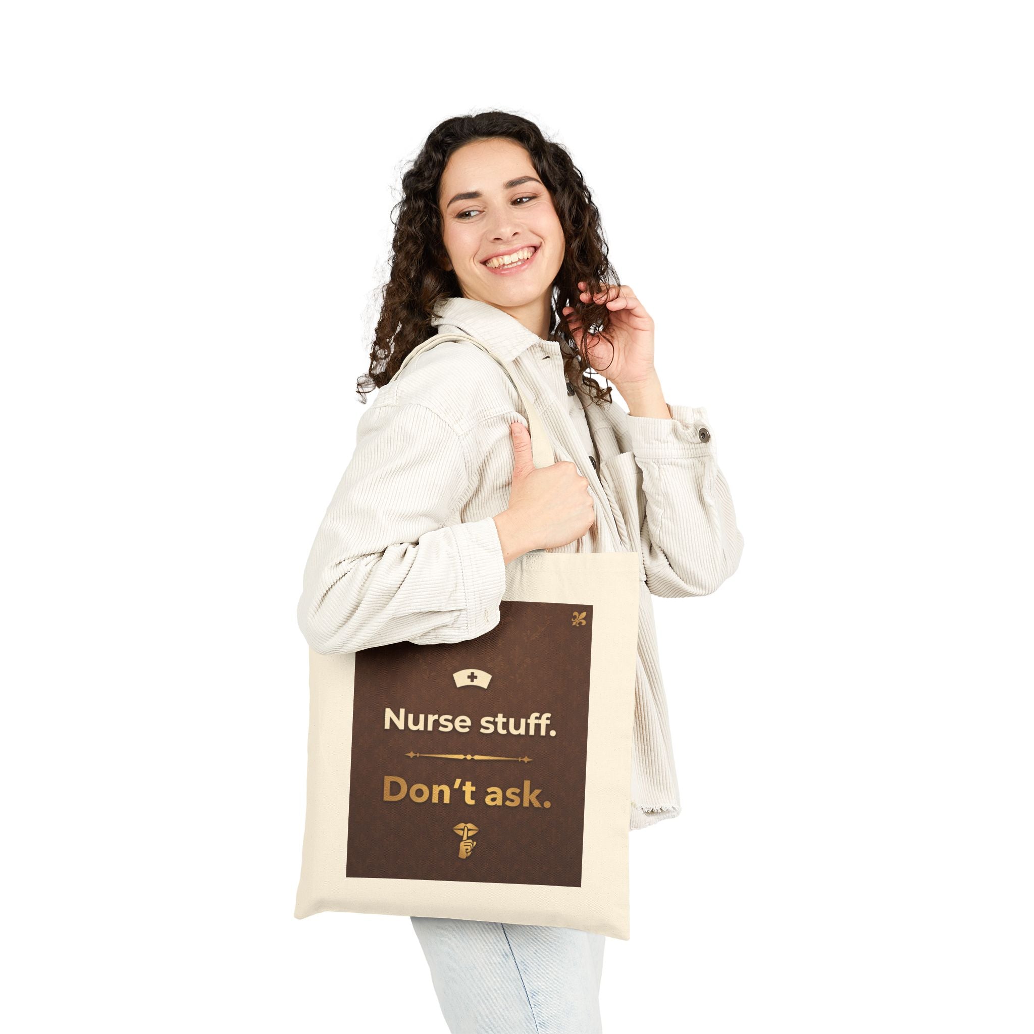 Nurse Tote Bag – Nurse stuff dont ask – Cotton Canvas Tote Bag for Nurses