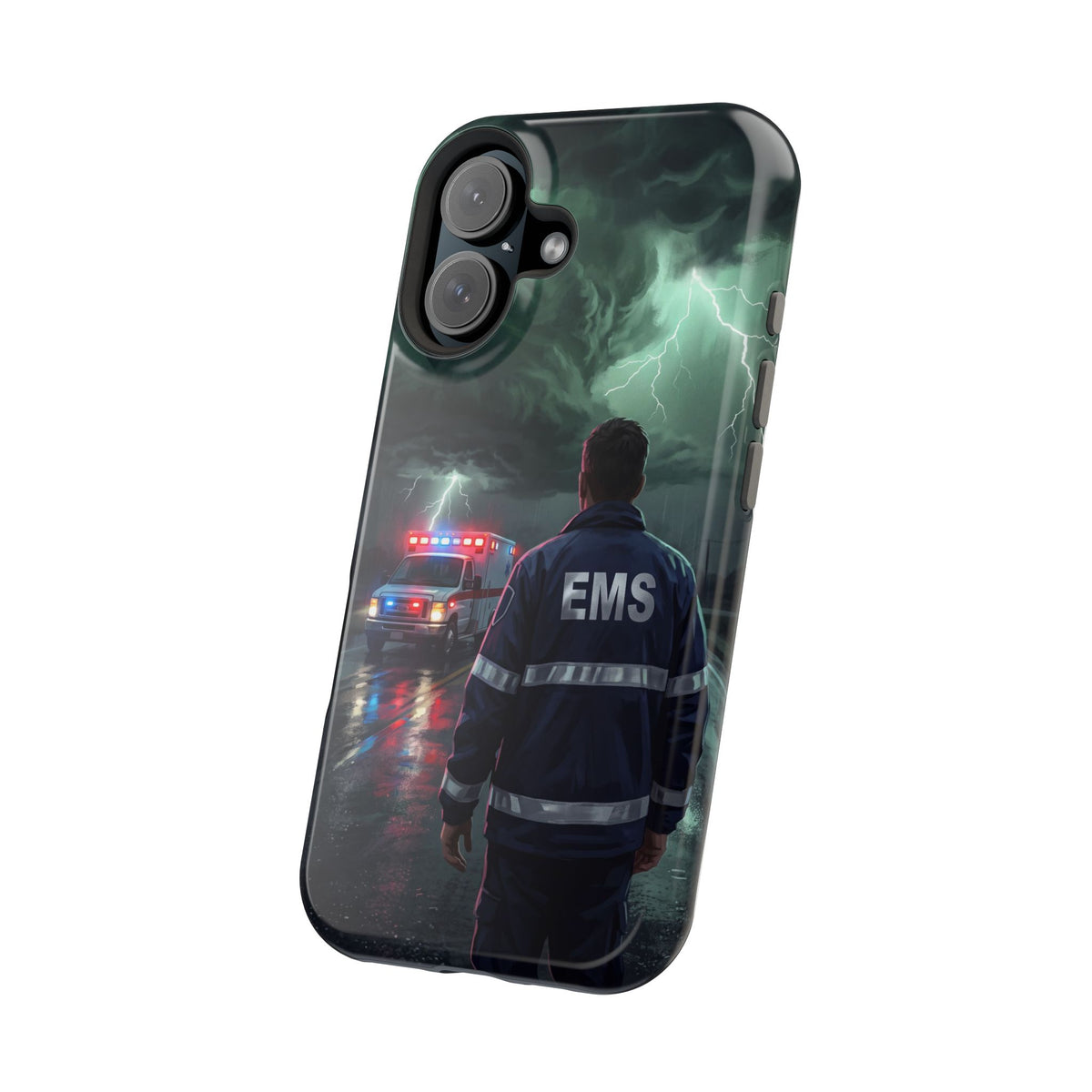 EMS Green Storm City Phone Case — Magnetic Wireless Charging Cover