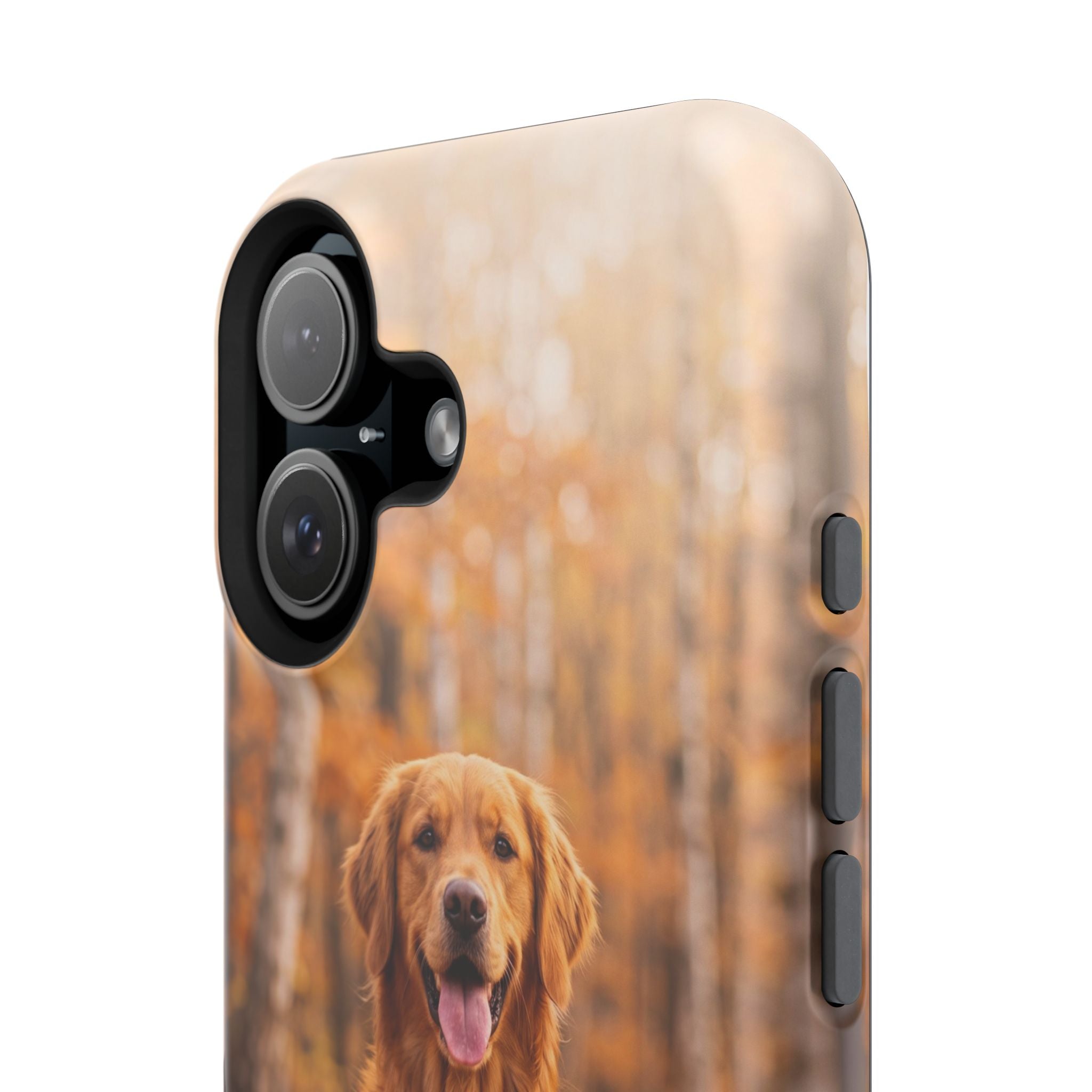 Autumn Golden Retriever Phone Case — Impact-Resistant Wireless Charging Cover