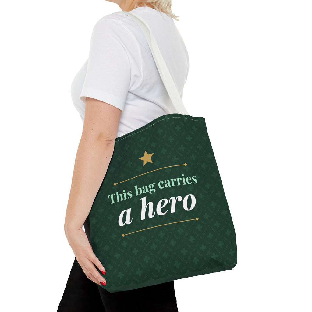 This Bag Carries a Hero Tote | Nurse Gift Tote Bag | Essential Worker Appreciation Gift | Premium Polyester Carry-All