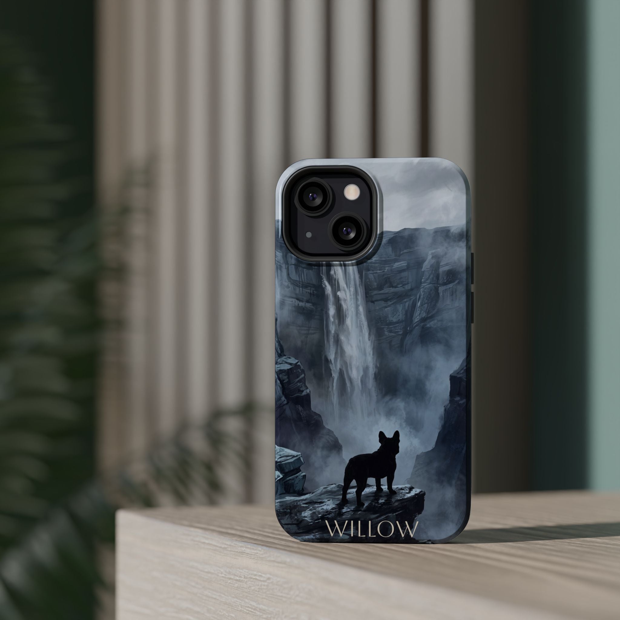 Personalized French Bulldog Misty Waterfall Phone Case — Wireless Charging Cover