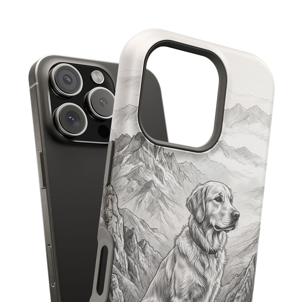 Personalized Golden Retriever Mountain Peak Phone Case — Wireless Charging Cover