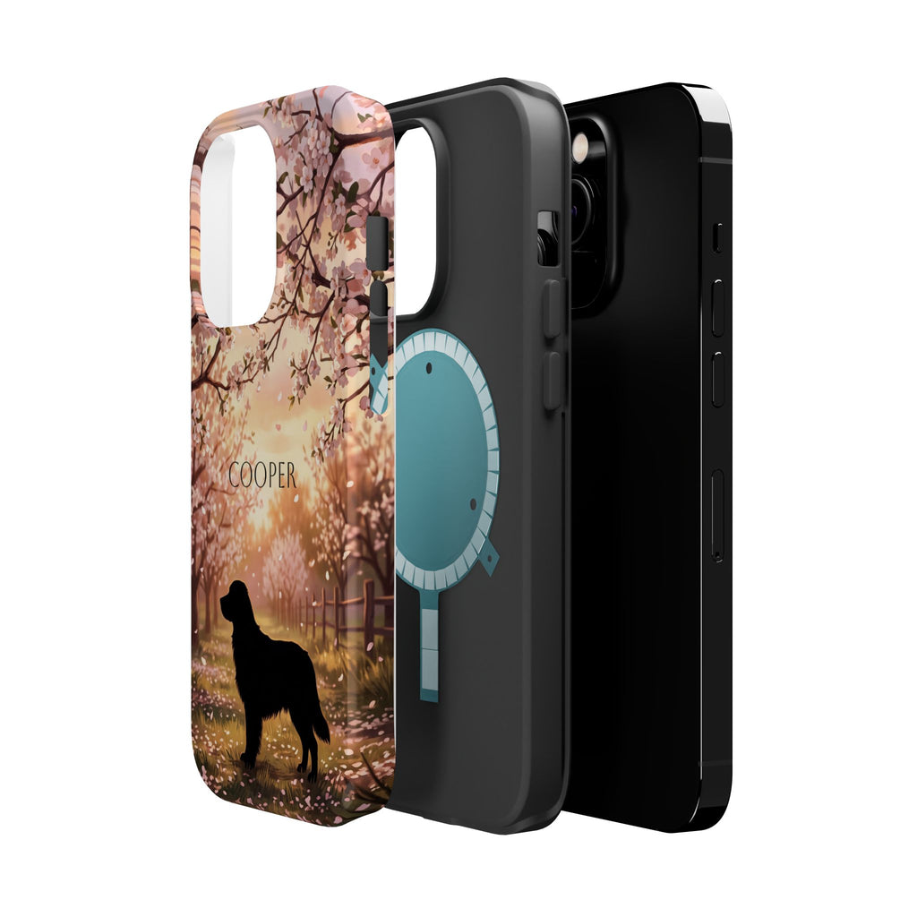 Personalized Golden Retriever Autumn Forest Phone Case — Wireless Charging Cover