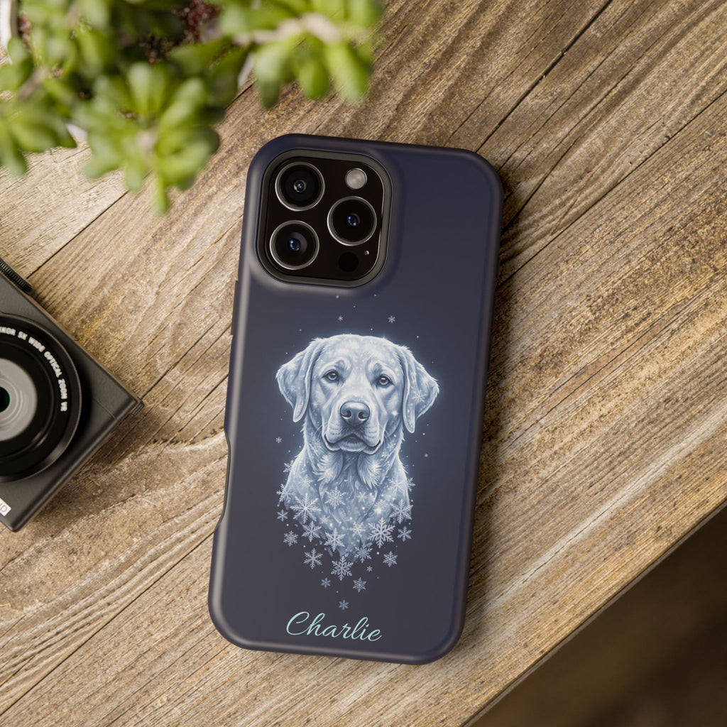 Personalized Winter Snowflake Labrador Phone Case — Tough Magnetic Case with Wireless Charging