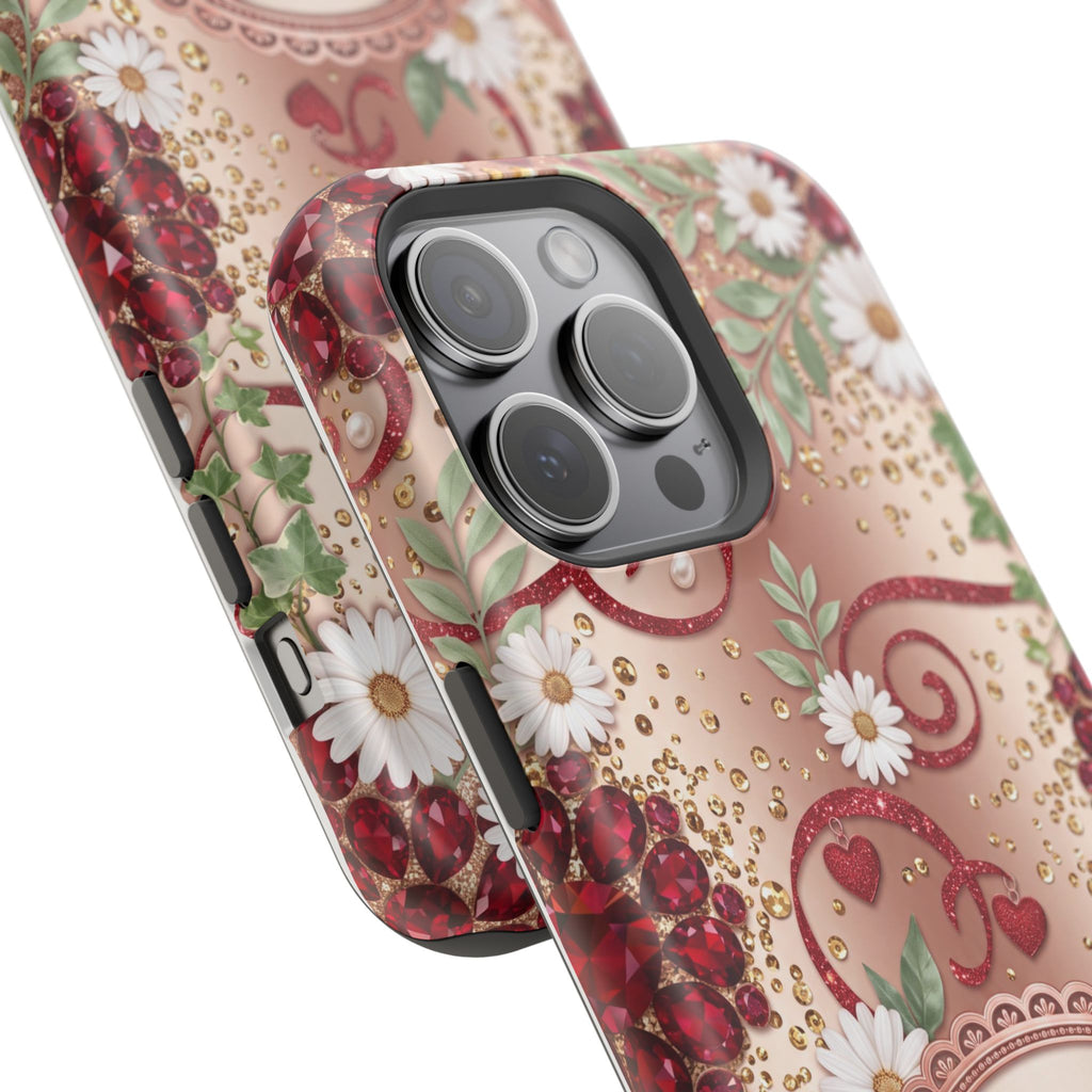 Personalized Vintage Floral Teacher Phone Case — Wireless Charging Cover
