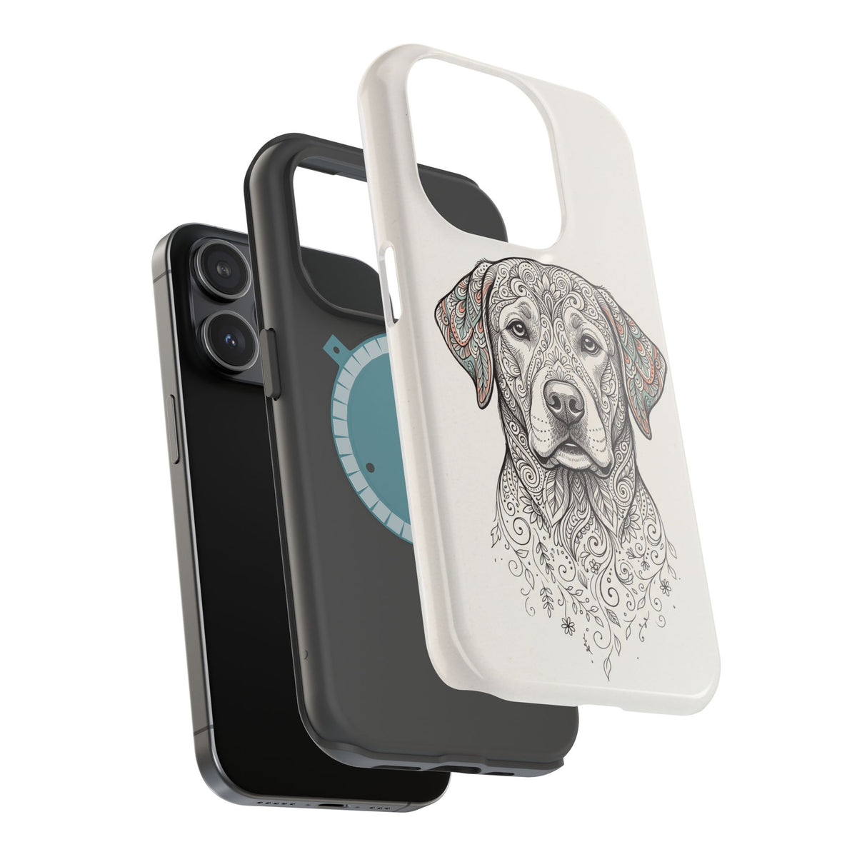 Mandala Labrador Phone Case — Tough Magnetic Case with Wireless Charging