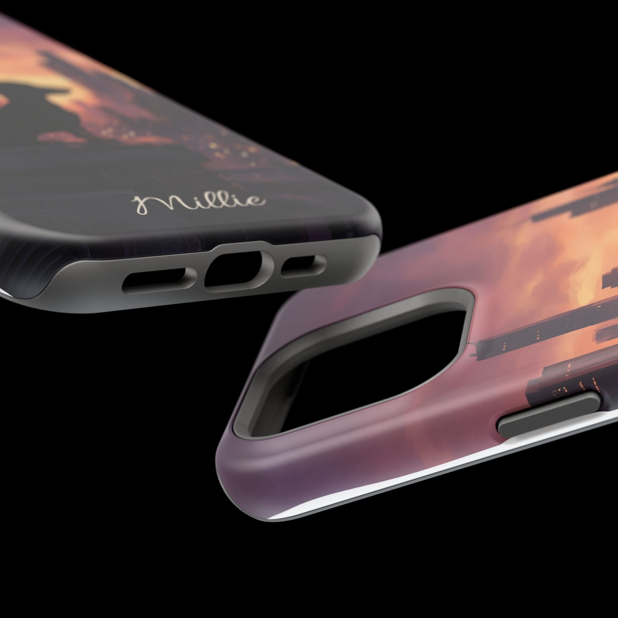 Personalized Dachshund City Skyline Phone Case — Wireless Charging Cover