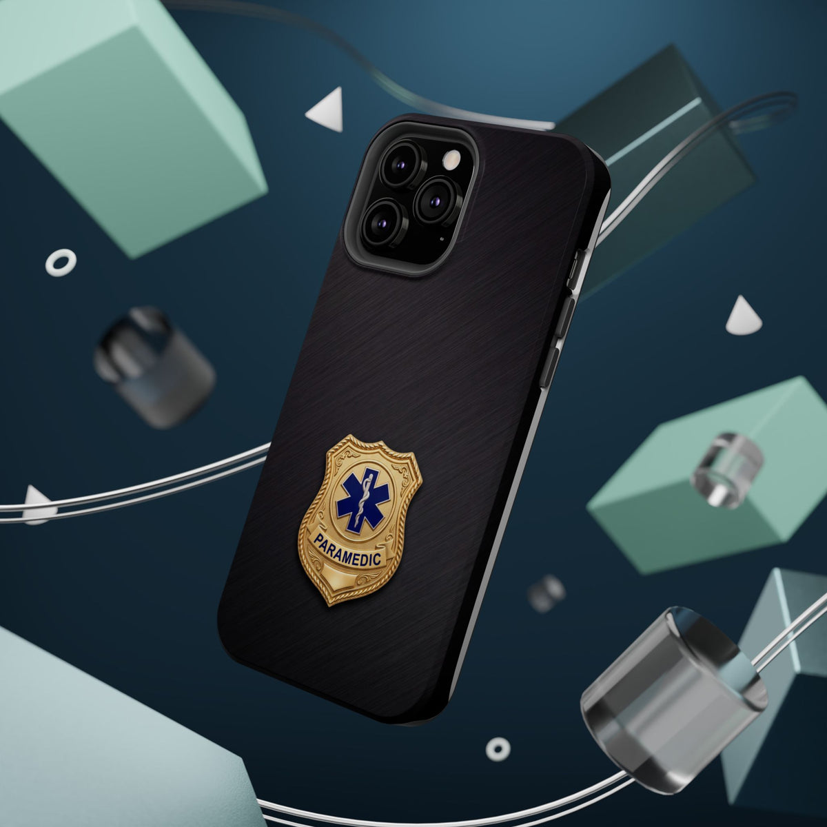 Gold Paramedic Badge Phone Case — Magnetic Wireless Charging Cover