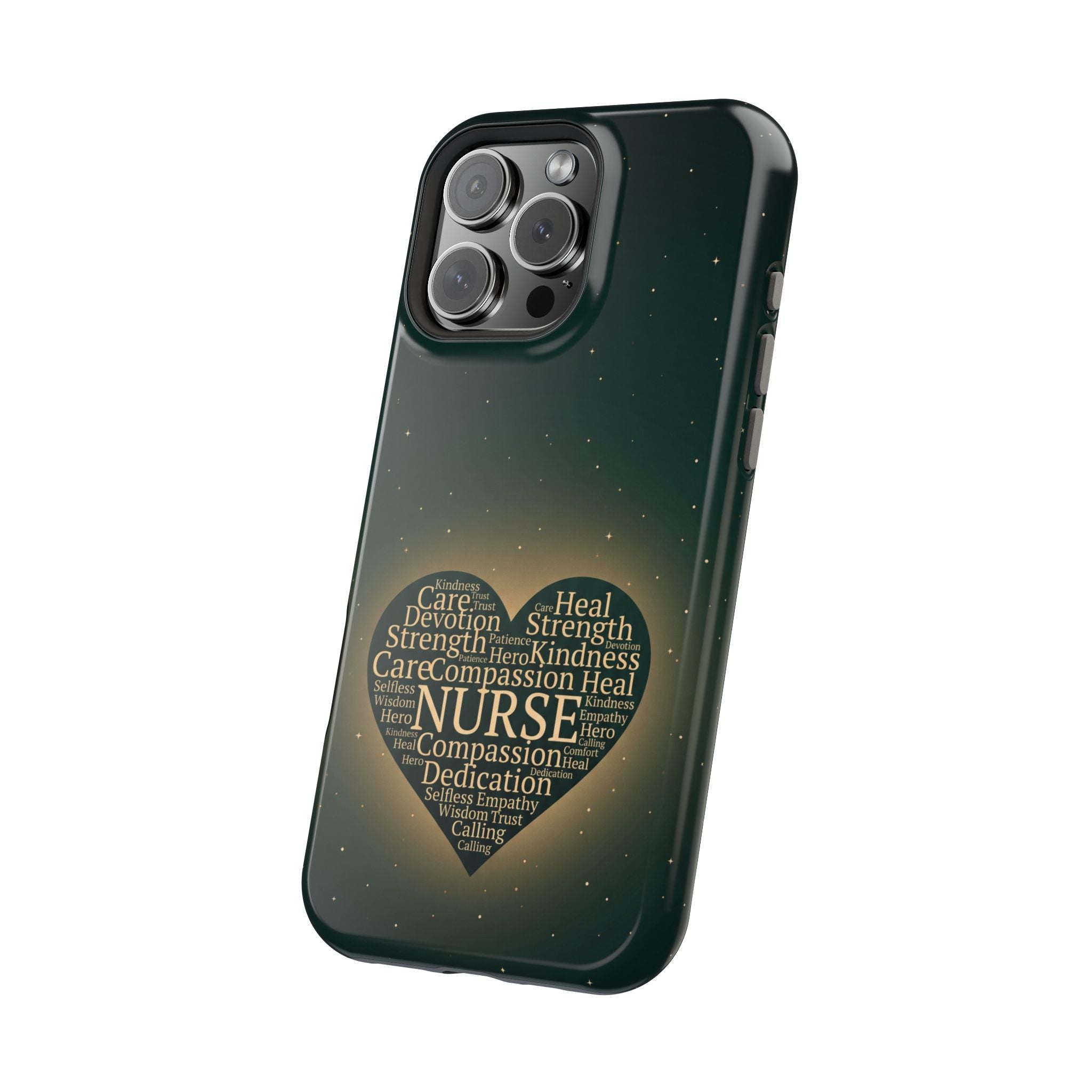 Nurse Heart Word and Art Phone Case — Impact-Resistant Wireless Charging Cover